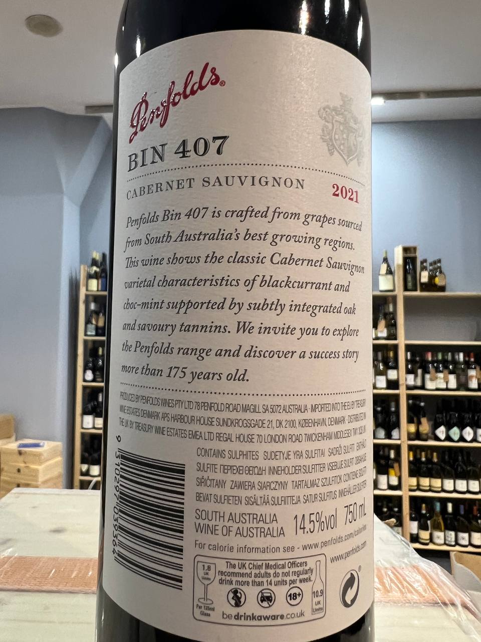 Bin 407 - Cabernet Sauvignon 2021 Penfolds