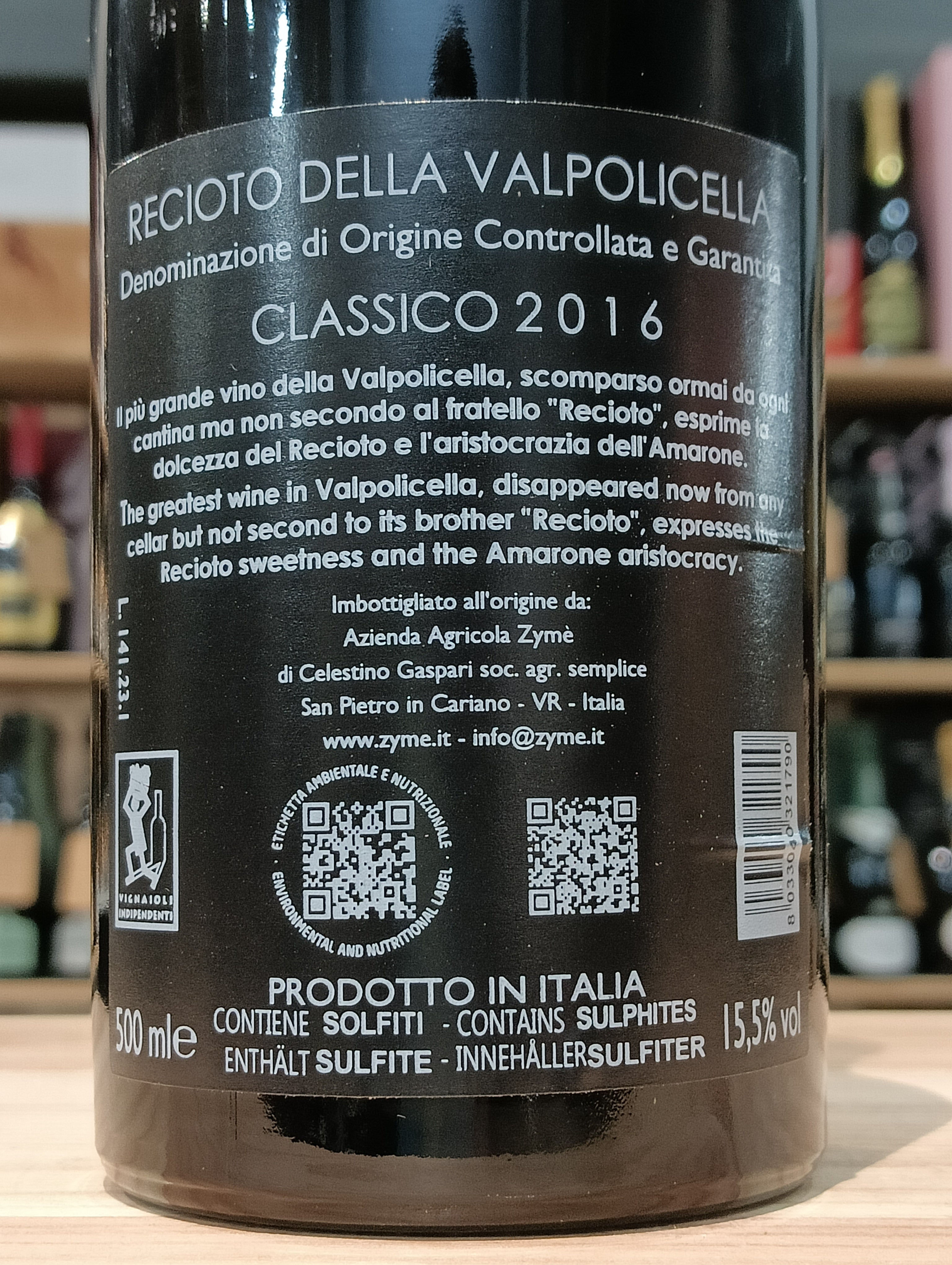 Amandorlato 2016 Recioto Della Valpolicella Classico Zyme - In cassetta legno