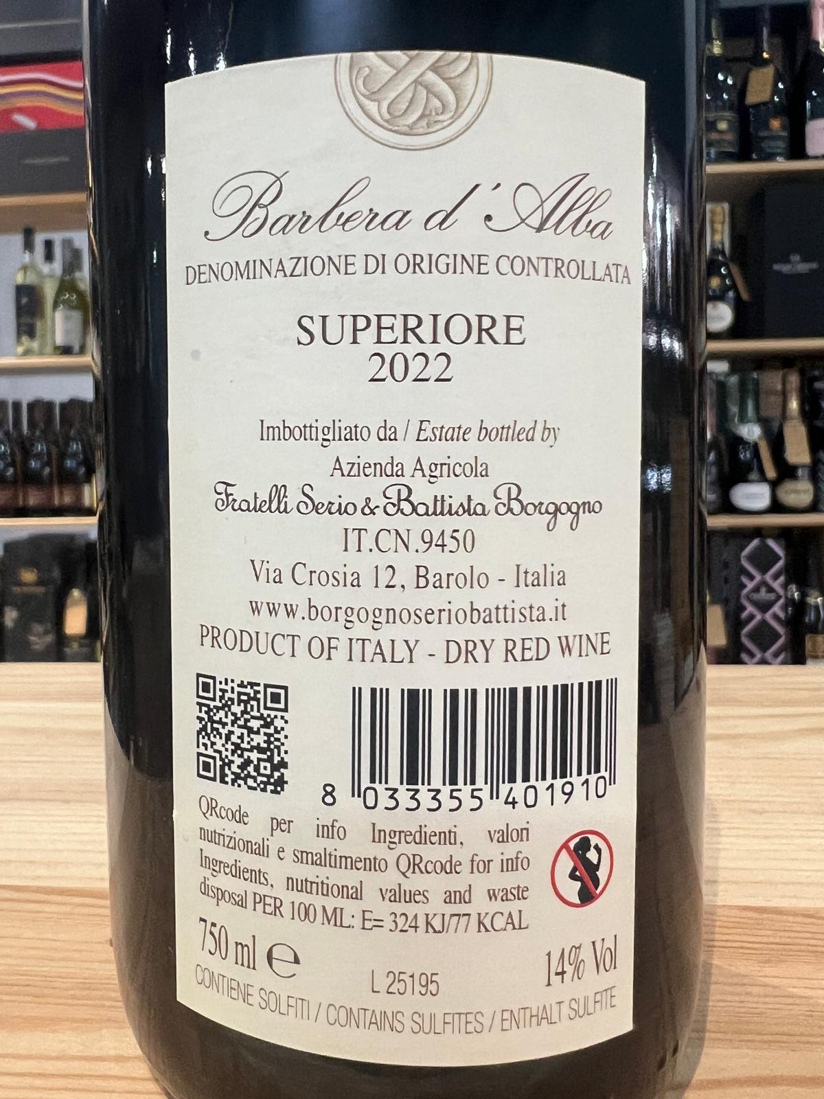 Barbera D'Alba Superiore 2022 Fratelli Serio & Battista Borgogno