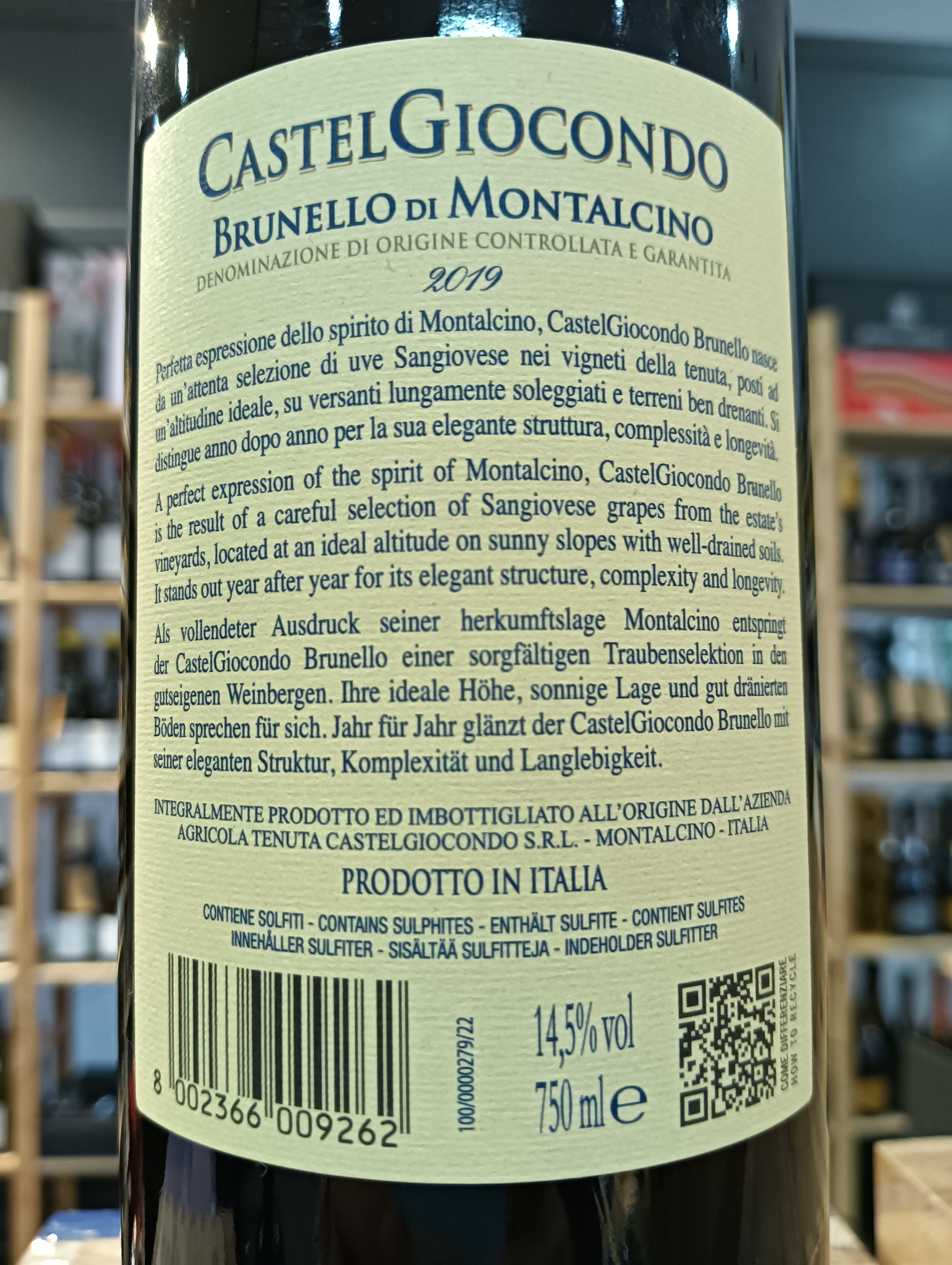 Brunello di Montalcino CastelGiocondo 2019