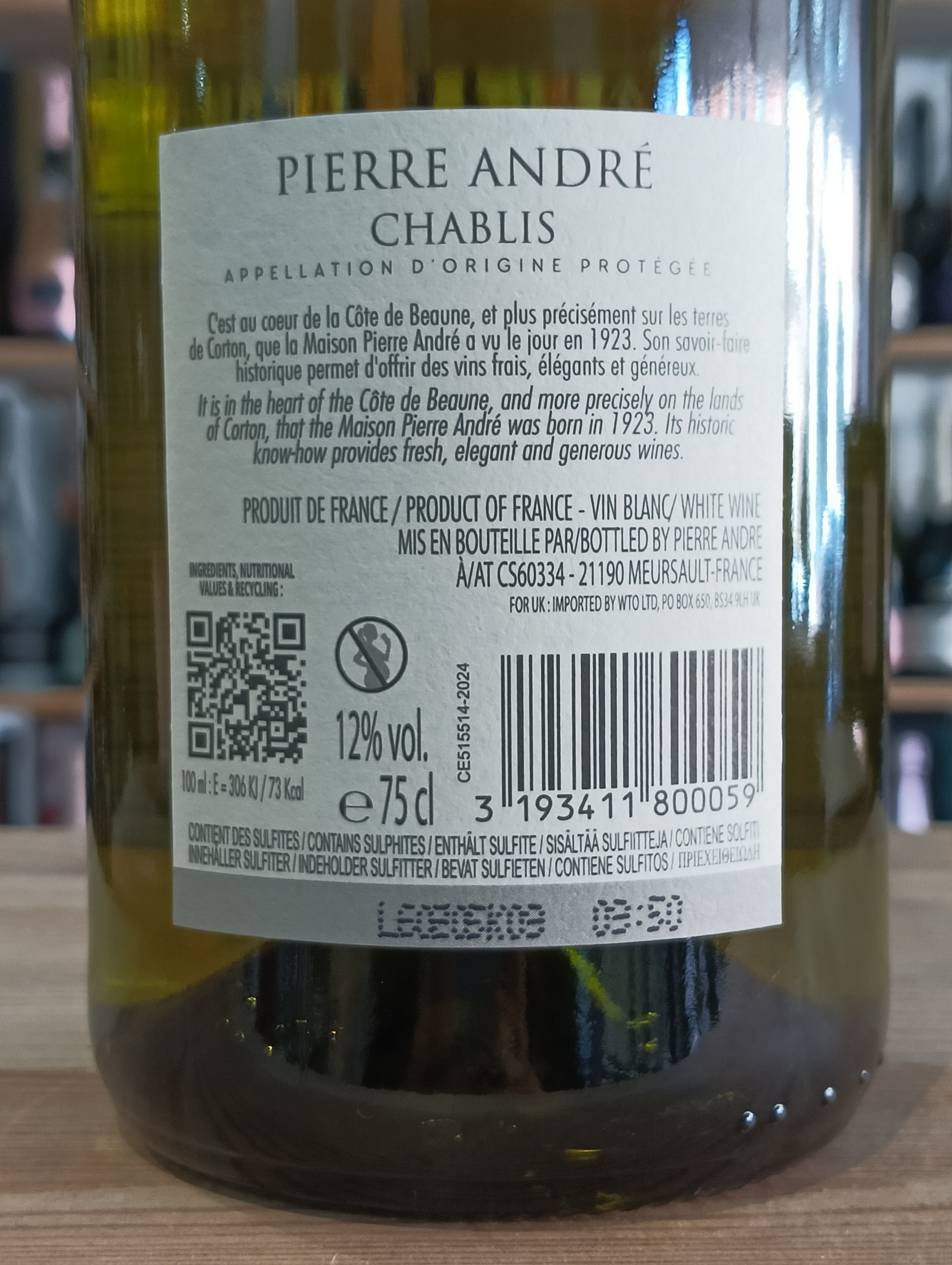 Chablis AOP 2024 Pierre André