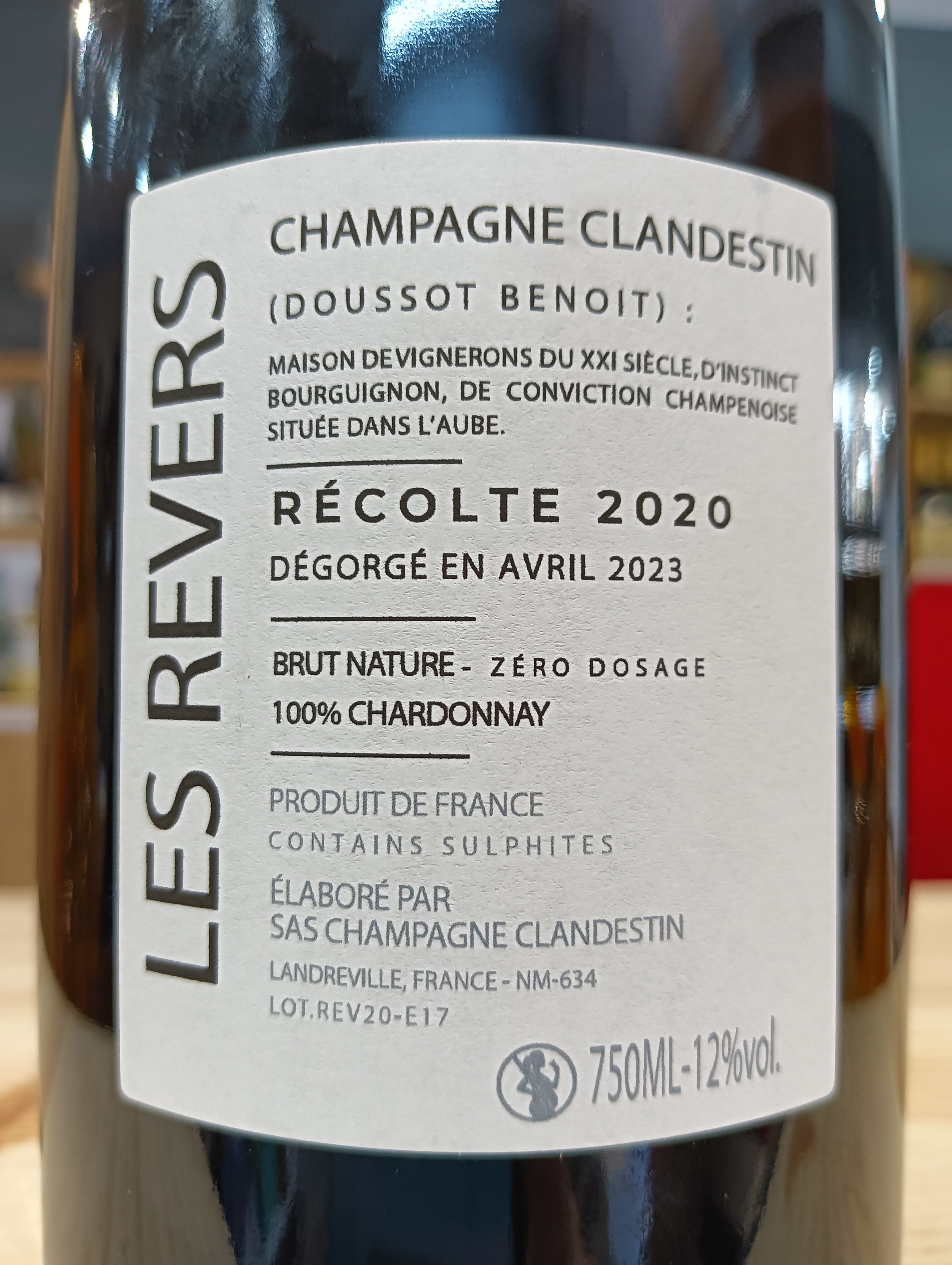 Les Revers Champagne Clandestin Brut Nature
