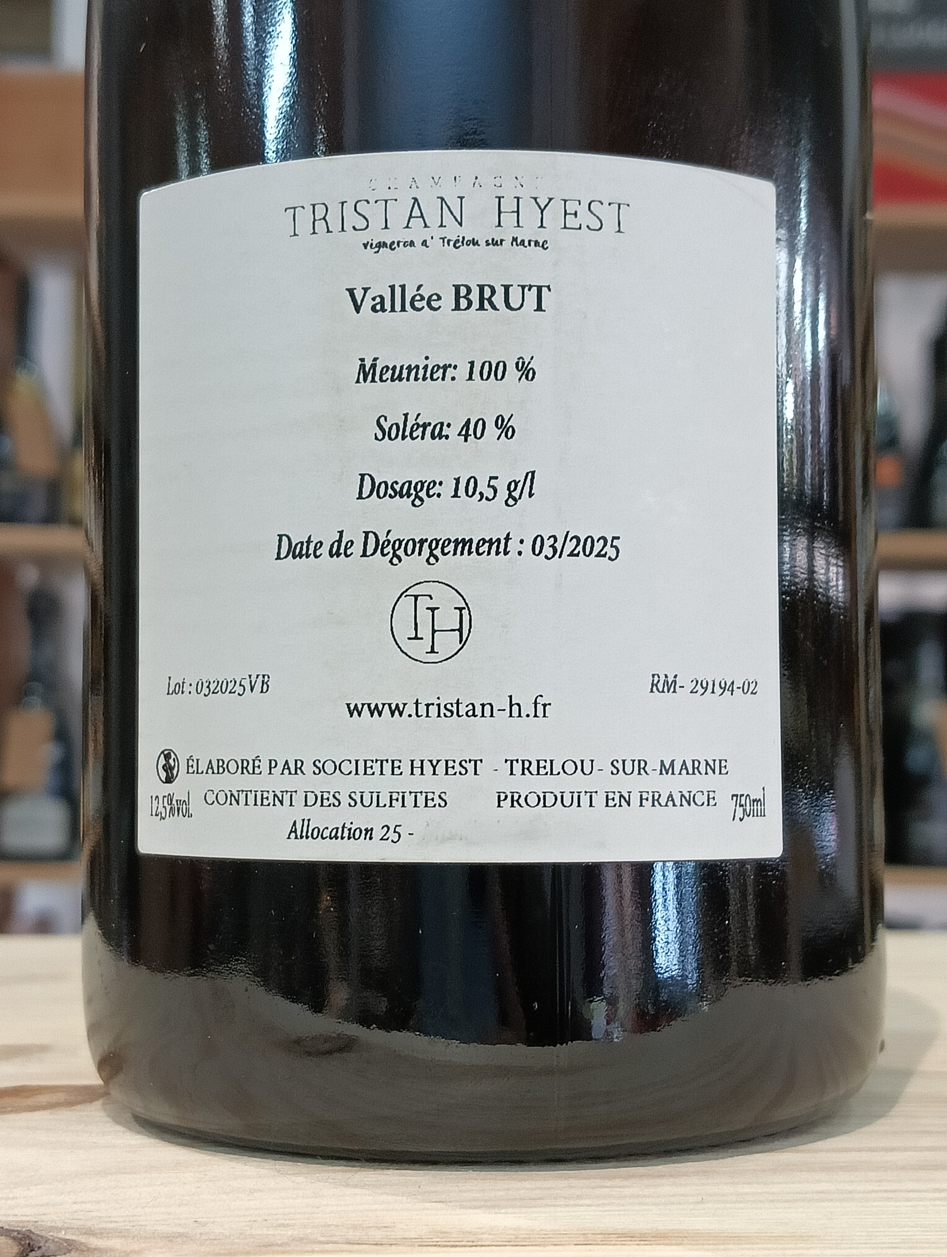 Champagne Vallée Brut Meunier Tristan Hyest