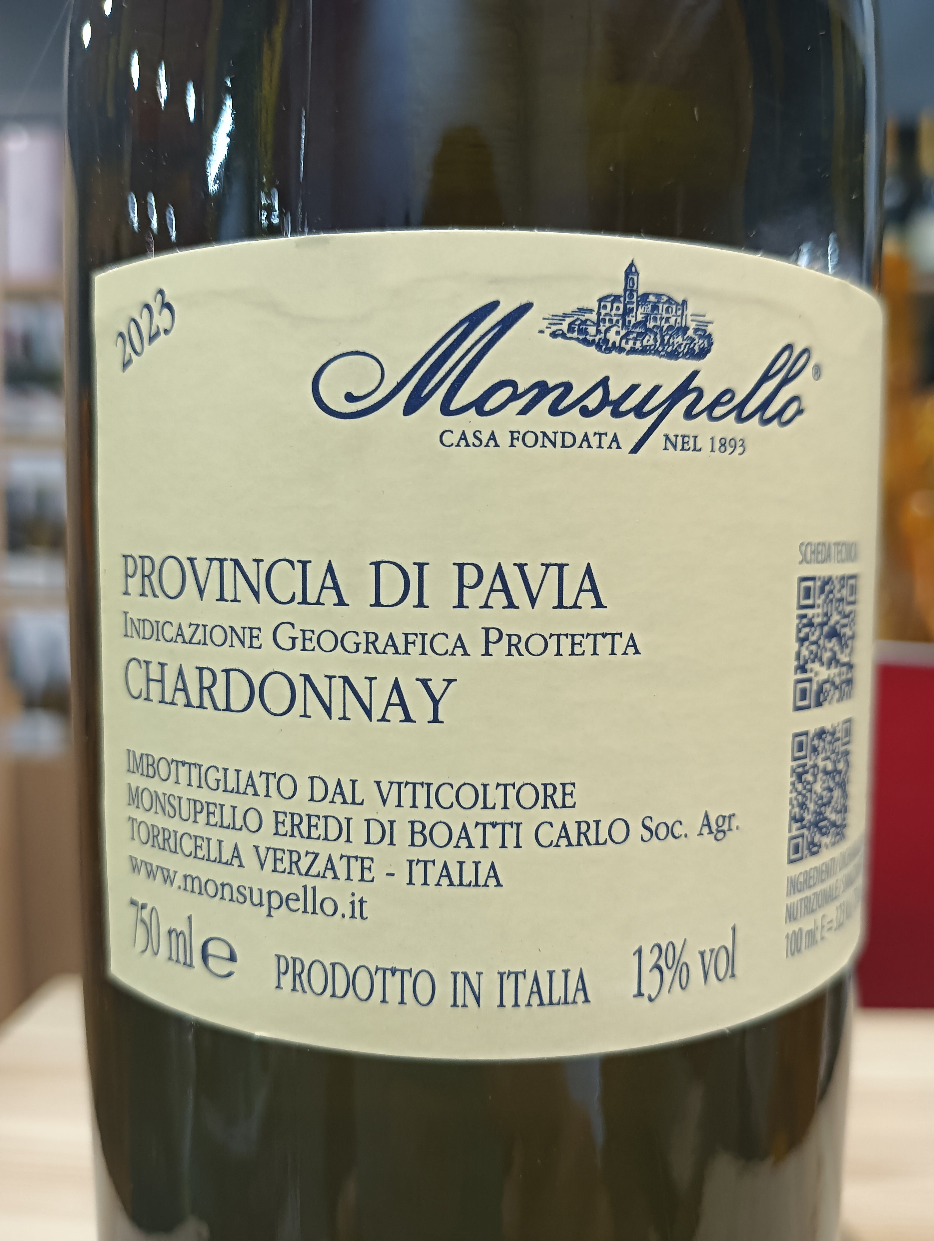 Chardonnay 2023 Monsupello - Provincia di Pavia IGP