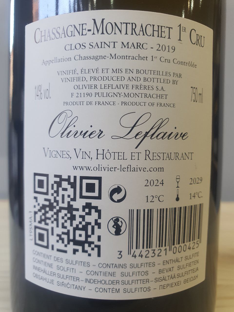 Chassagne-Montrachet 1er Cru 2019 - Olivier Leflaive