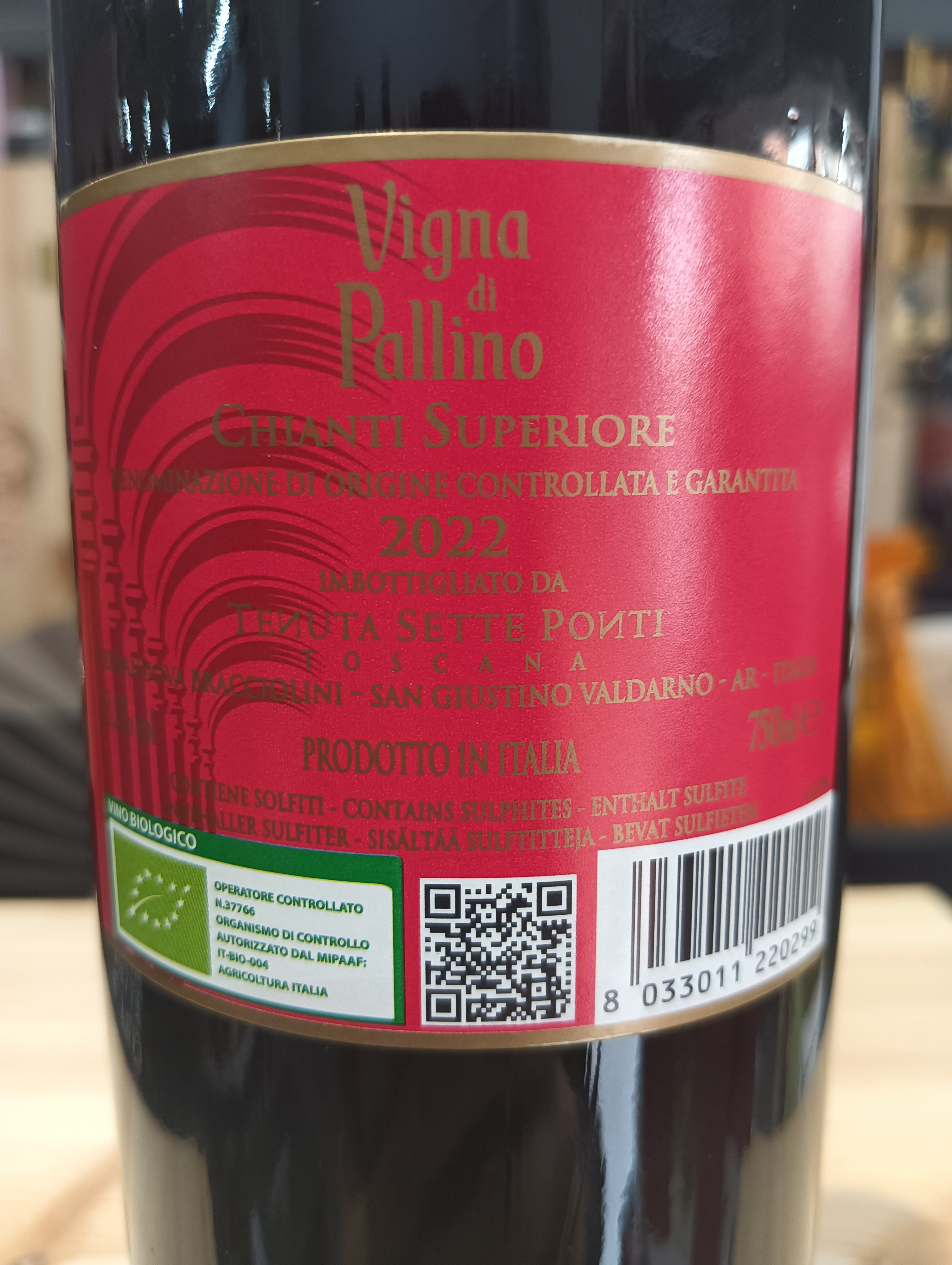 Chianti DOCG Superiore 2022 Vigna di Pallino - Tenuta Sette Ponti