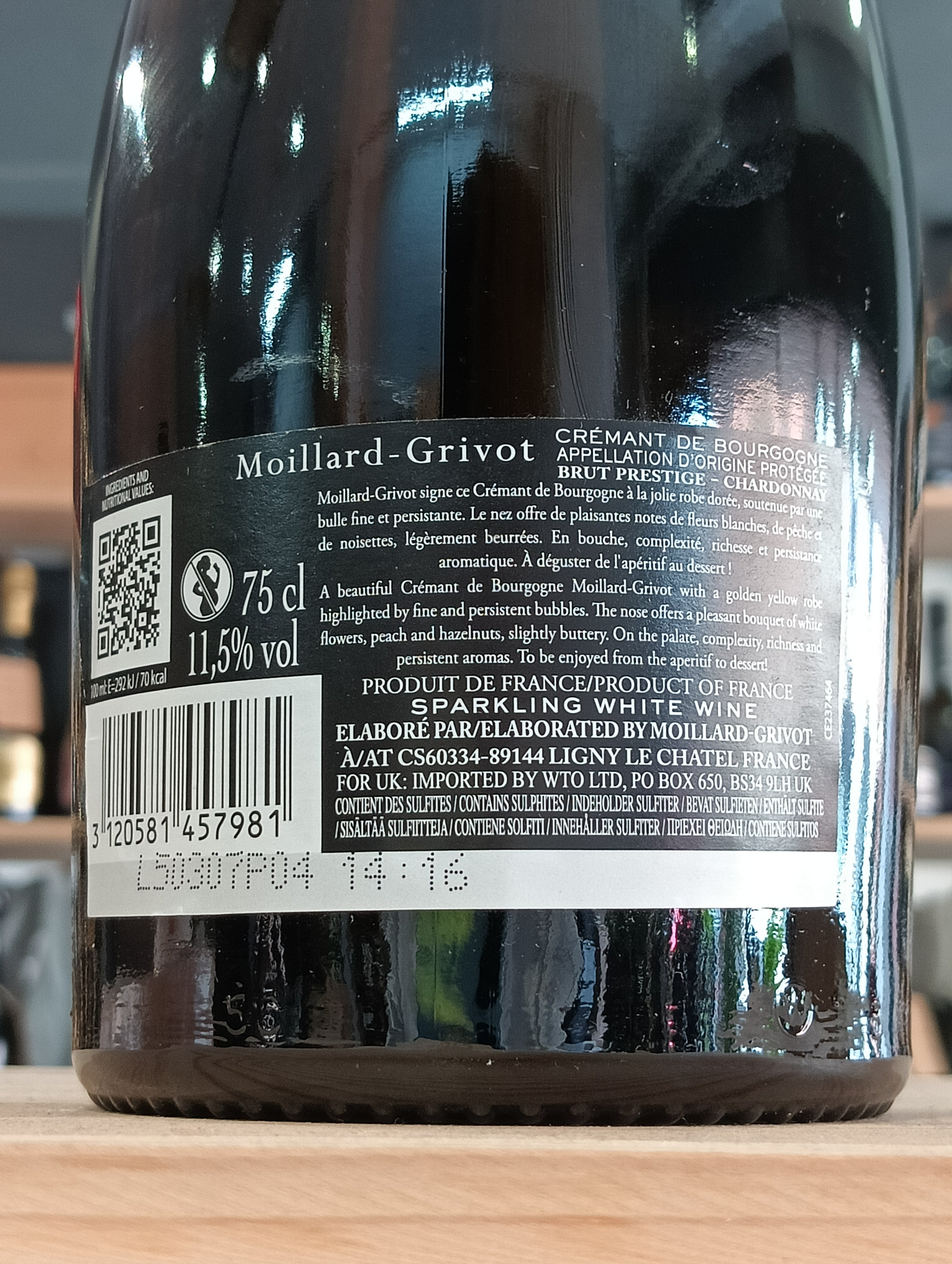 Crémant de Bourgogne AOP Brut Prestige 2021 Moillard-Grivot