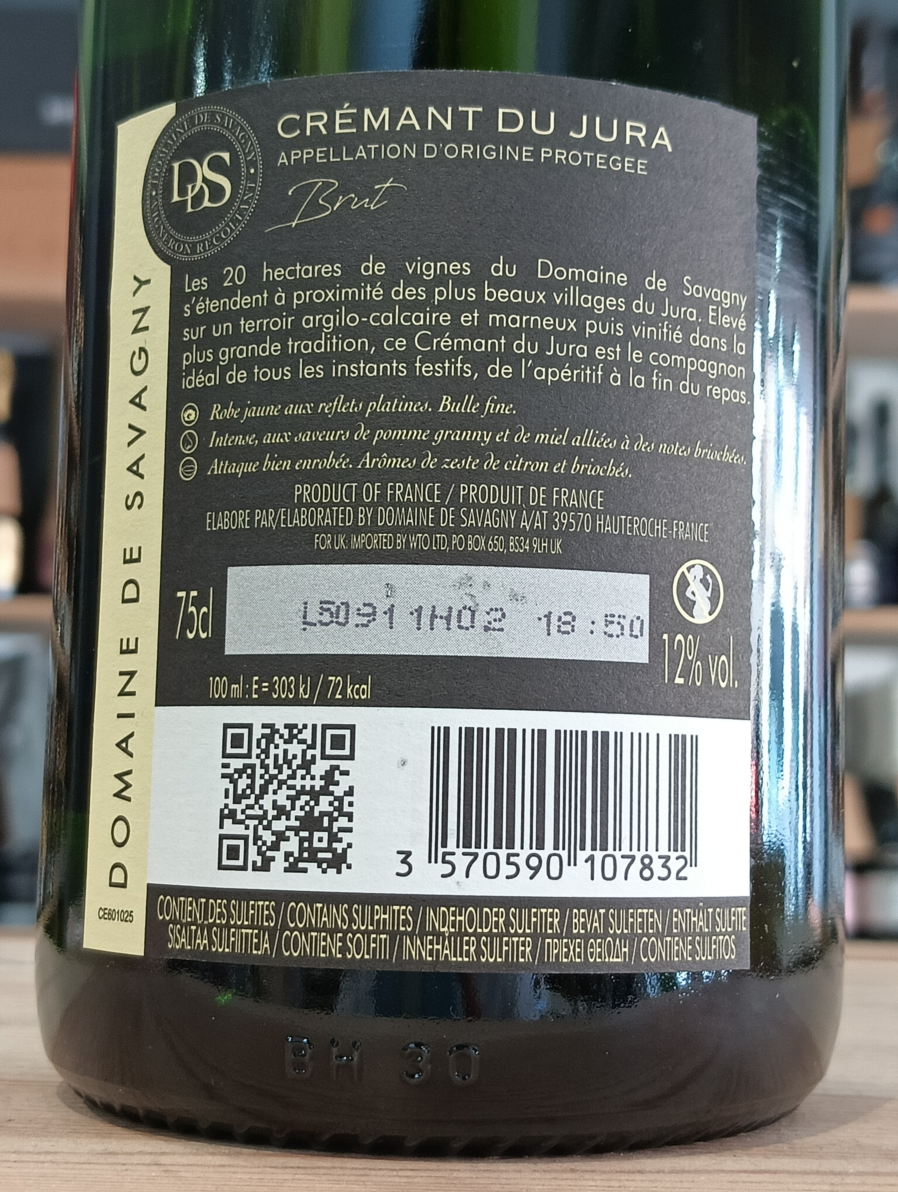 Crémant du Jura AOP Brut Domaine de Savagny
