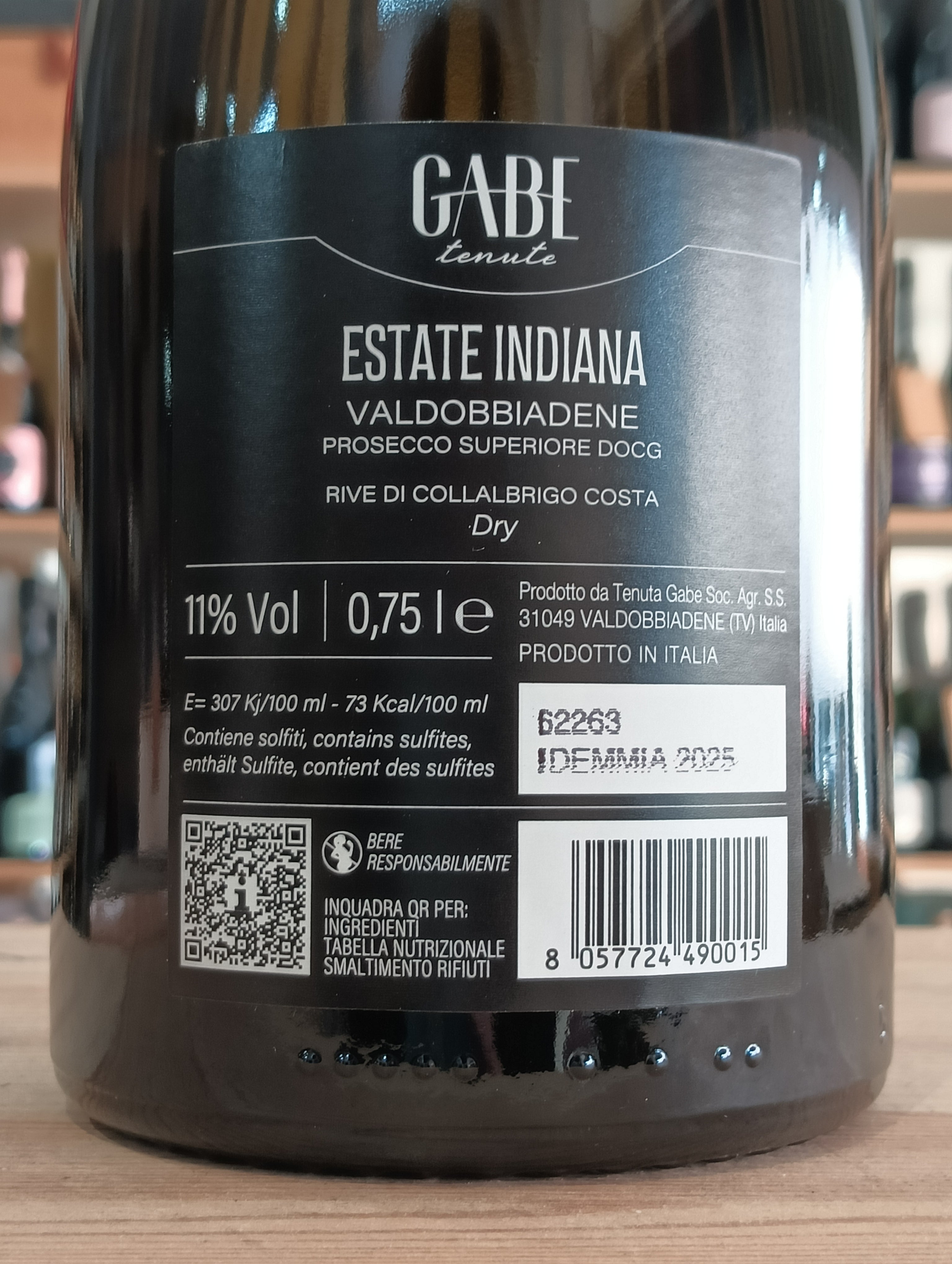 Estate Indiana Prosecco Valdobbiadene Superiore DOCG Dry Rive di Collalbrigo Costa - Gabe