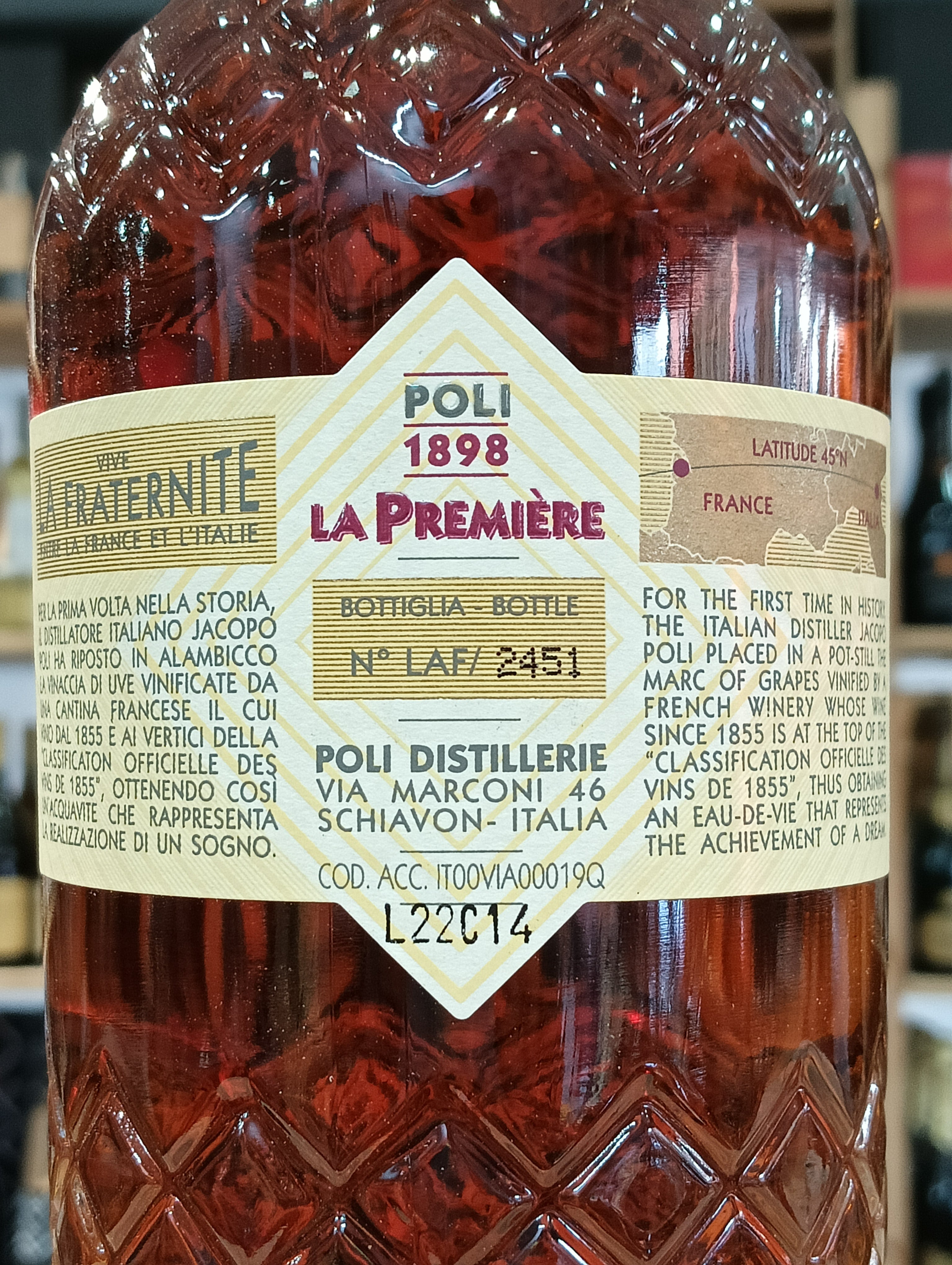Grappa La Première Vendemmia 2008 Poli (in Cassetta Legno)