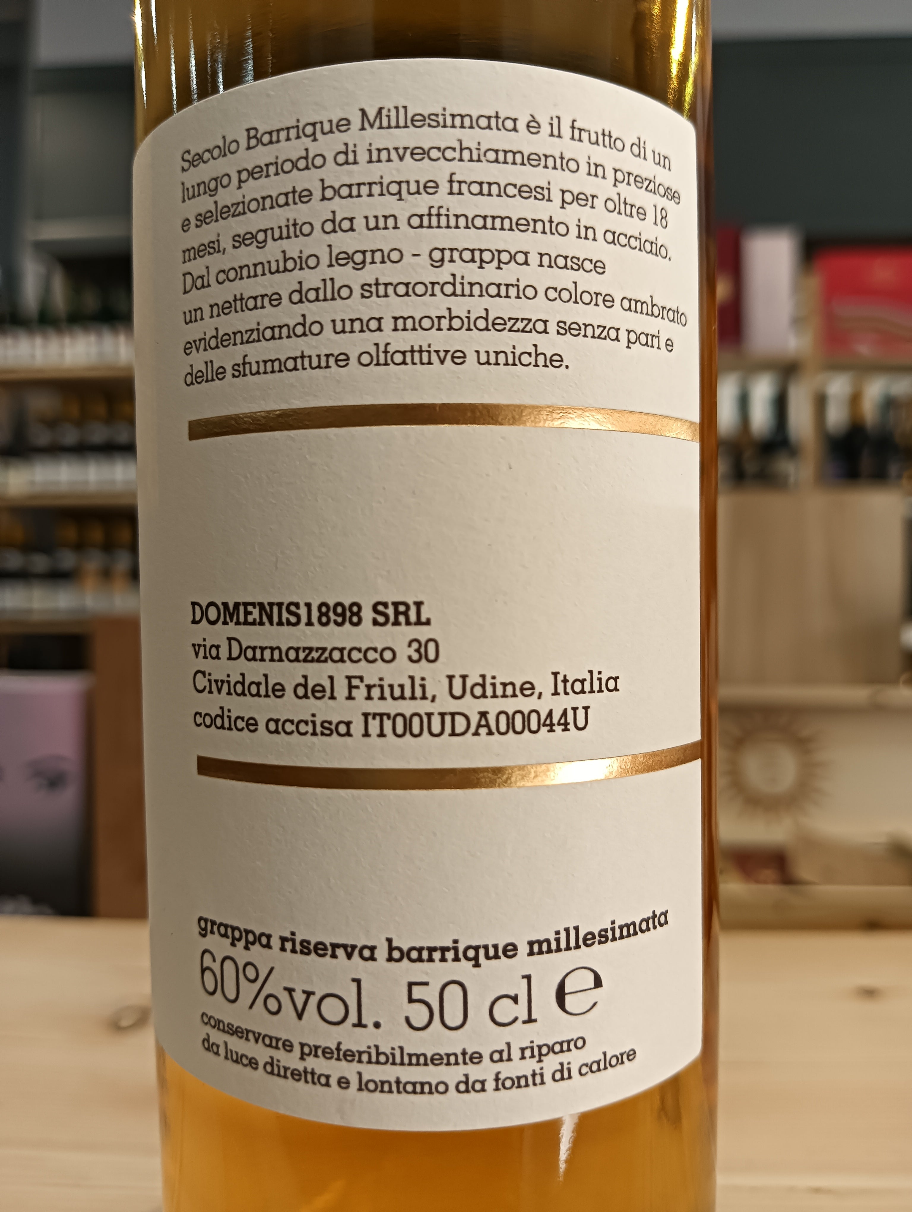 Grappa Riserva Secolo Barrique Millesimata - Domenis1898 (Astucciata)