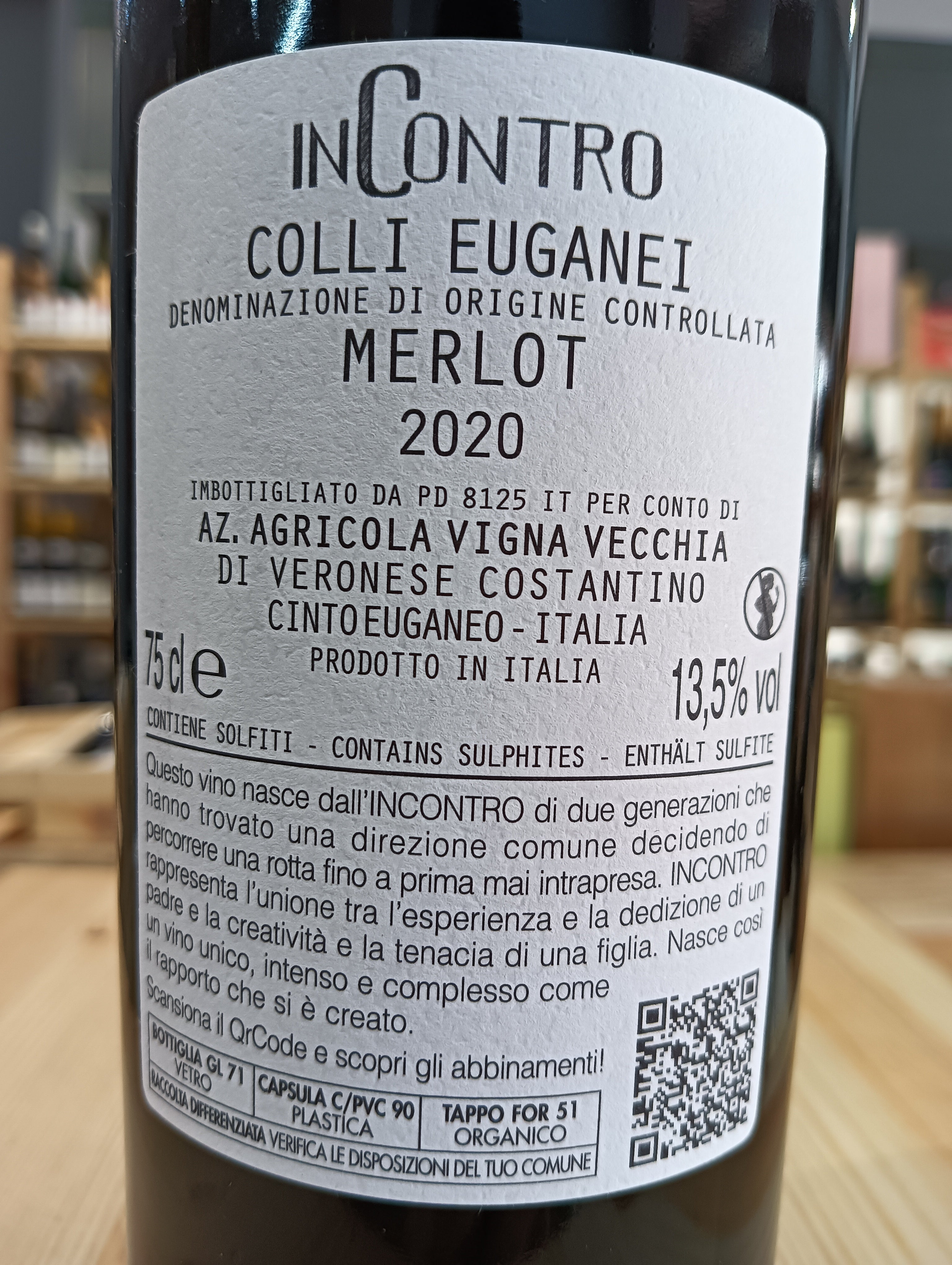 Merlot 2020 Incontro - Vigna Vecchia