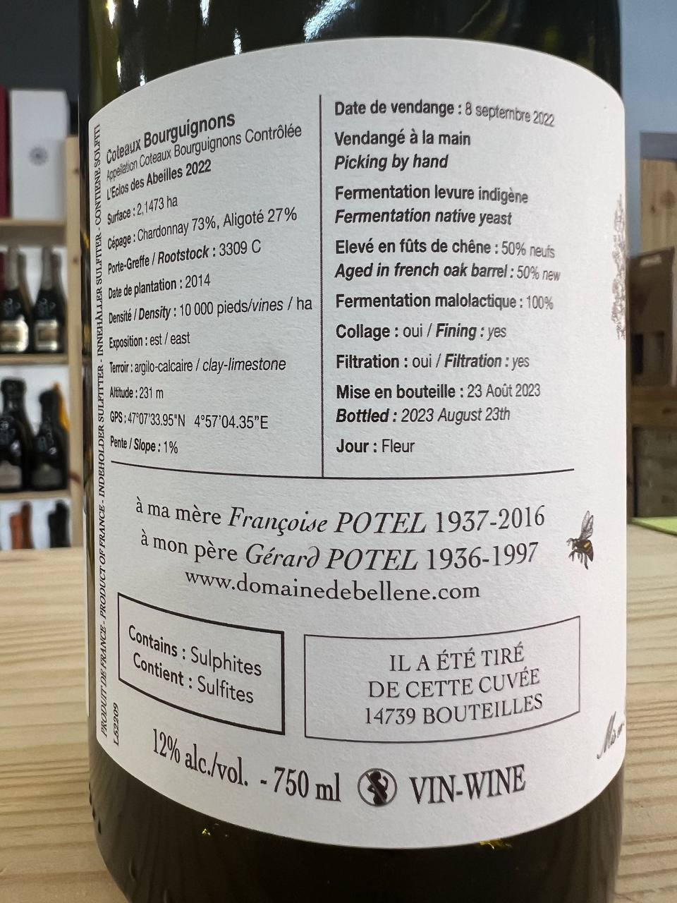 L'Eclos des Abeilles Coteaux Bourguignons 2022 - Domaine de Bellene