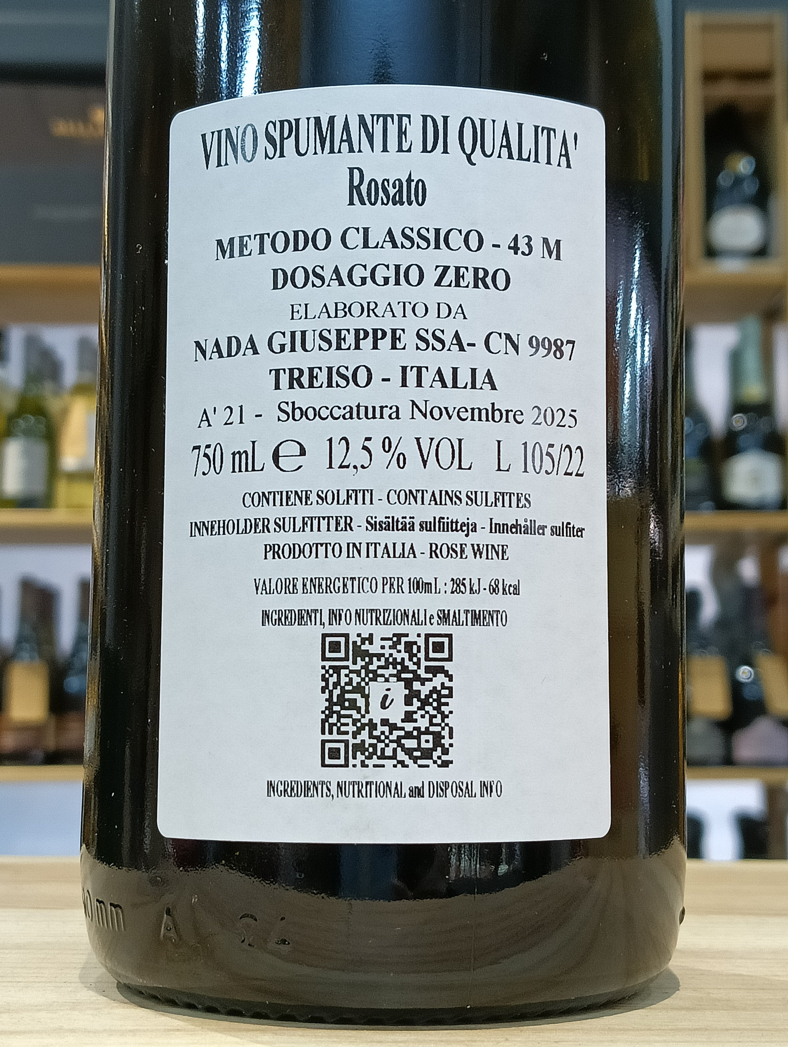 Metodo Classico Rosato Dosaggio Zero Nada Giuseppe