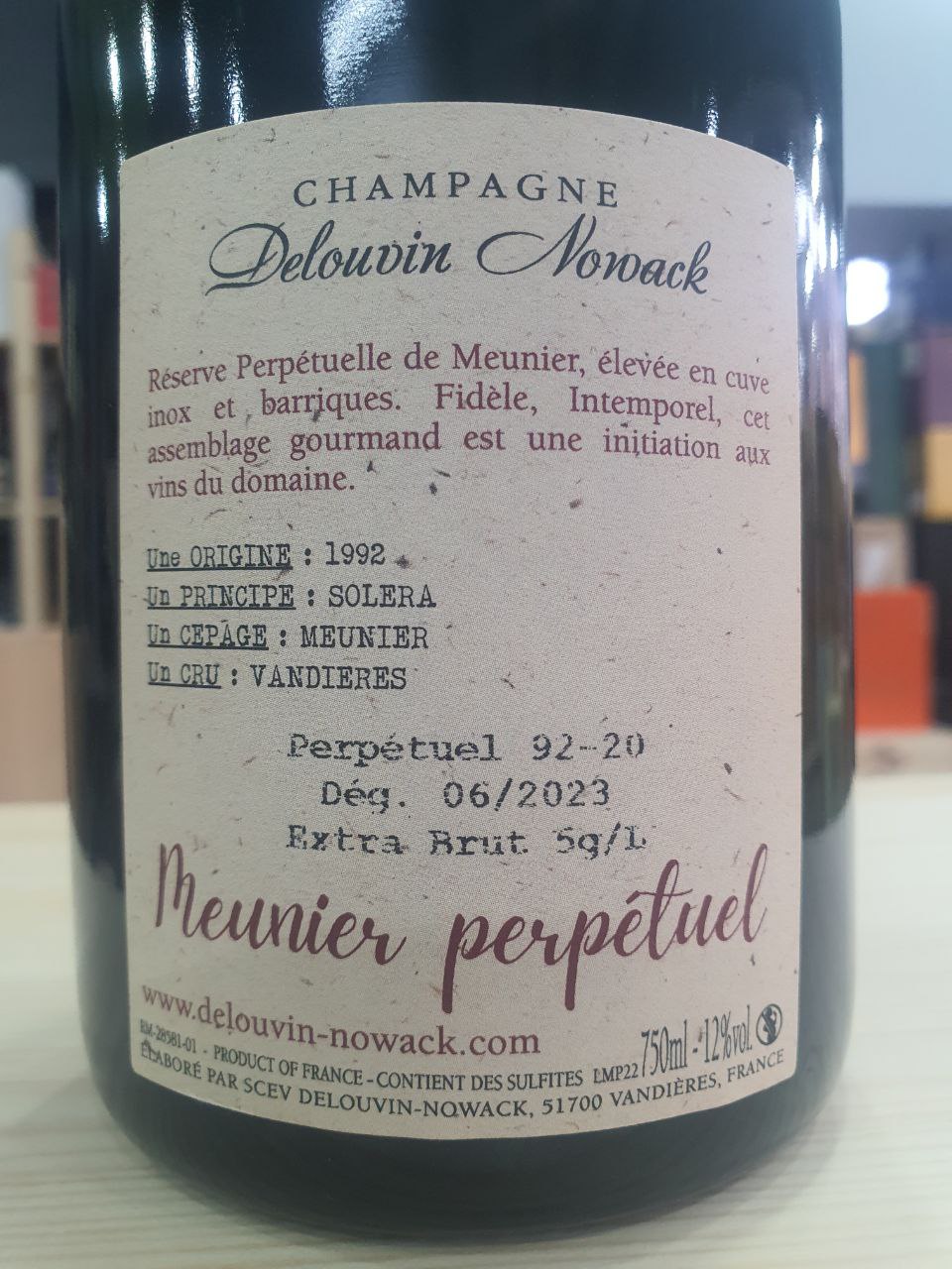 Champagne Extra Brut "Meunier Perpétuel" - Delouvin Nowack