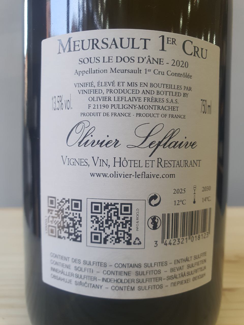 Meursault 1er Cru Sous Le Dos D’âne Domaine 2020 - Olivier Leflaive