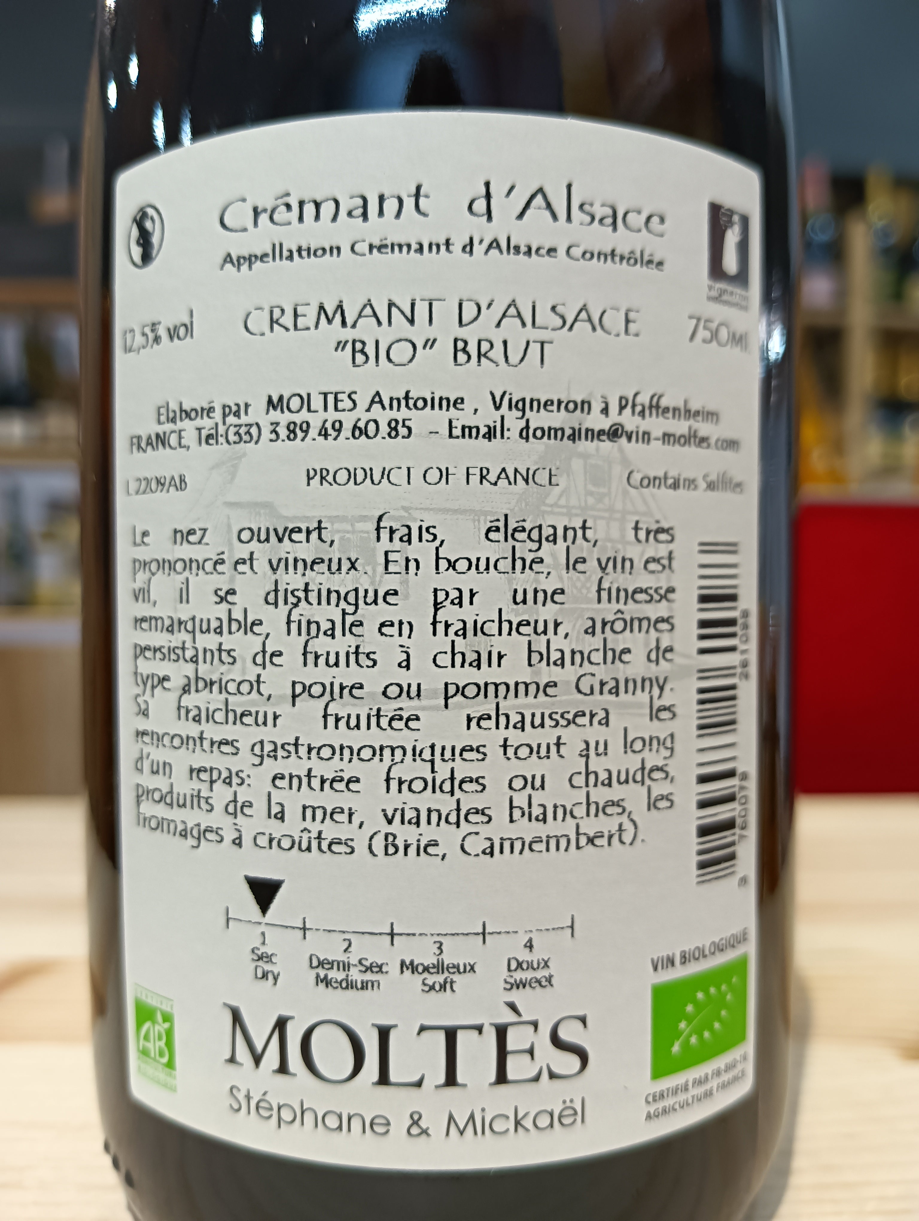 Moltès - Crémant d'Alsace Brut Bio