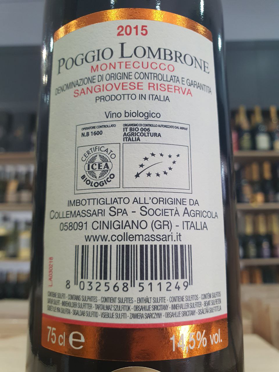 Montecucco Sangiovese Riserva "Poggio Lombrone" 2015 ColleMassari