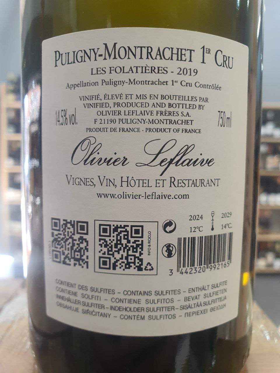 Puligny-Montrachet 1er Cru Les Folatières Domaine 2019 - Olivier Leflaive