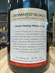 Riesling Crémant d'Alsace Millesimé 2016 Sohler