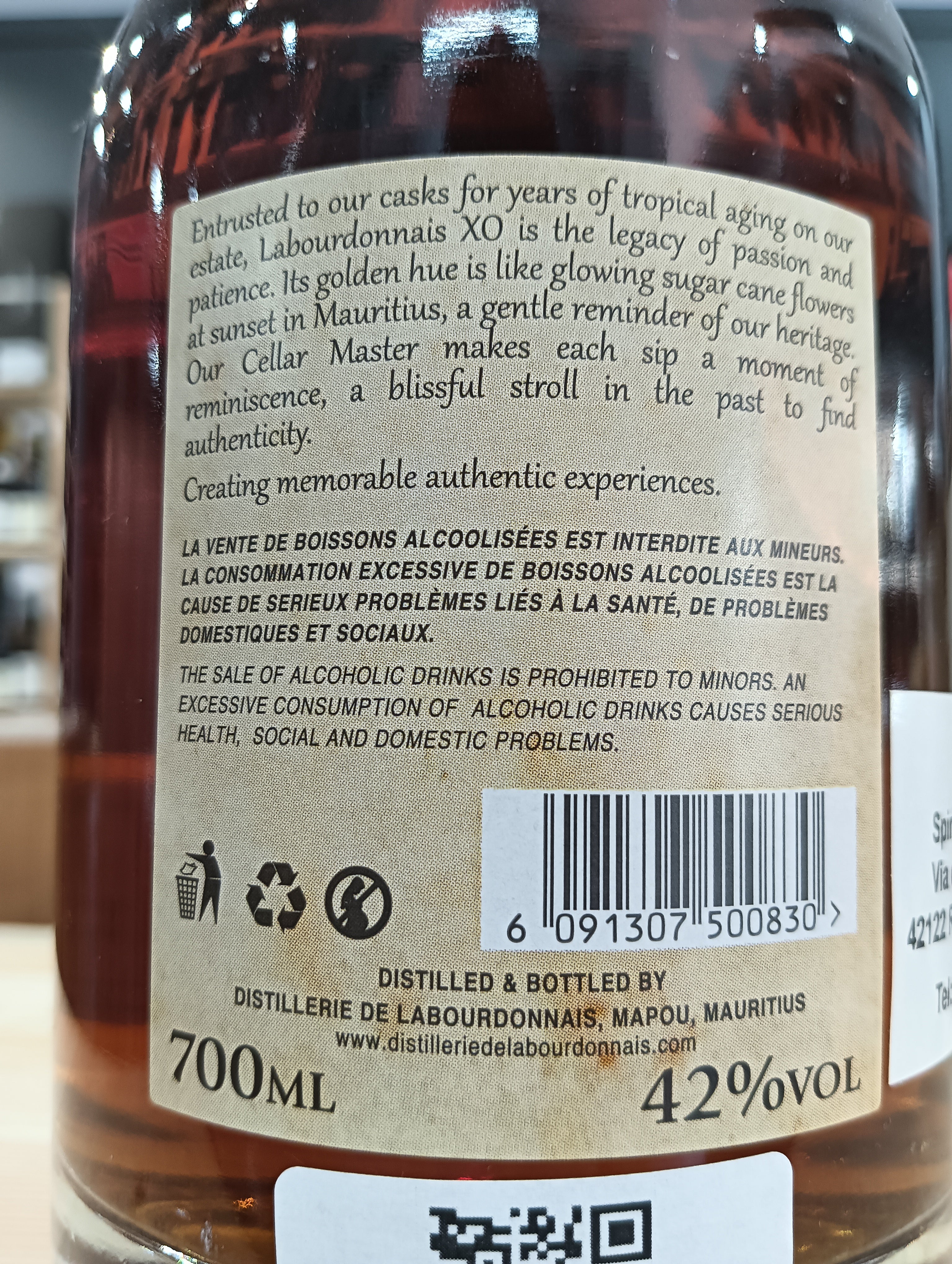 Rum XO Island of Mauritius - Labourdonnais