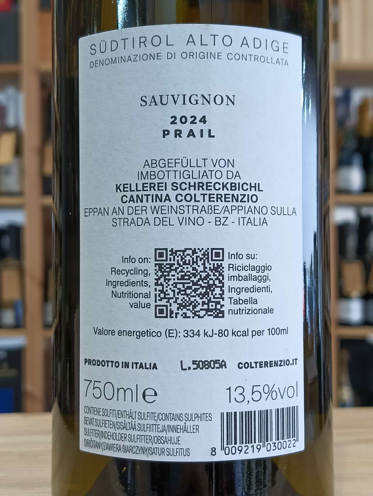 Sauvignon Prail 2024 Alto Adige DOC Cantina Colterenzio