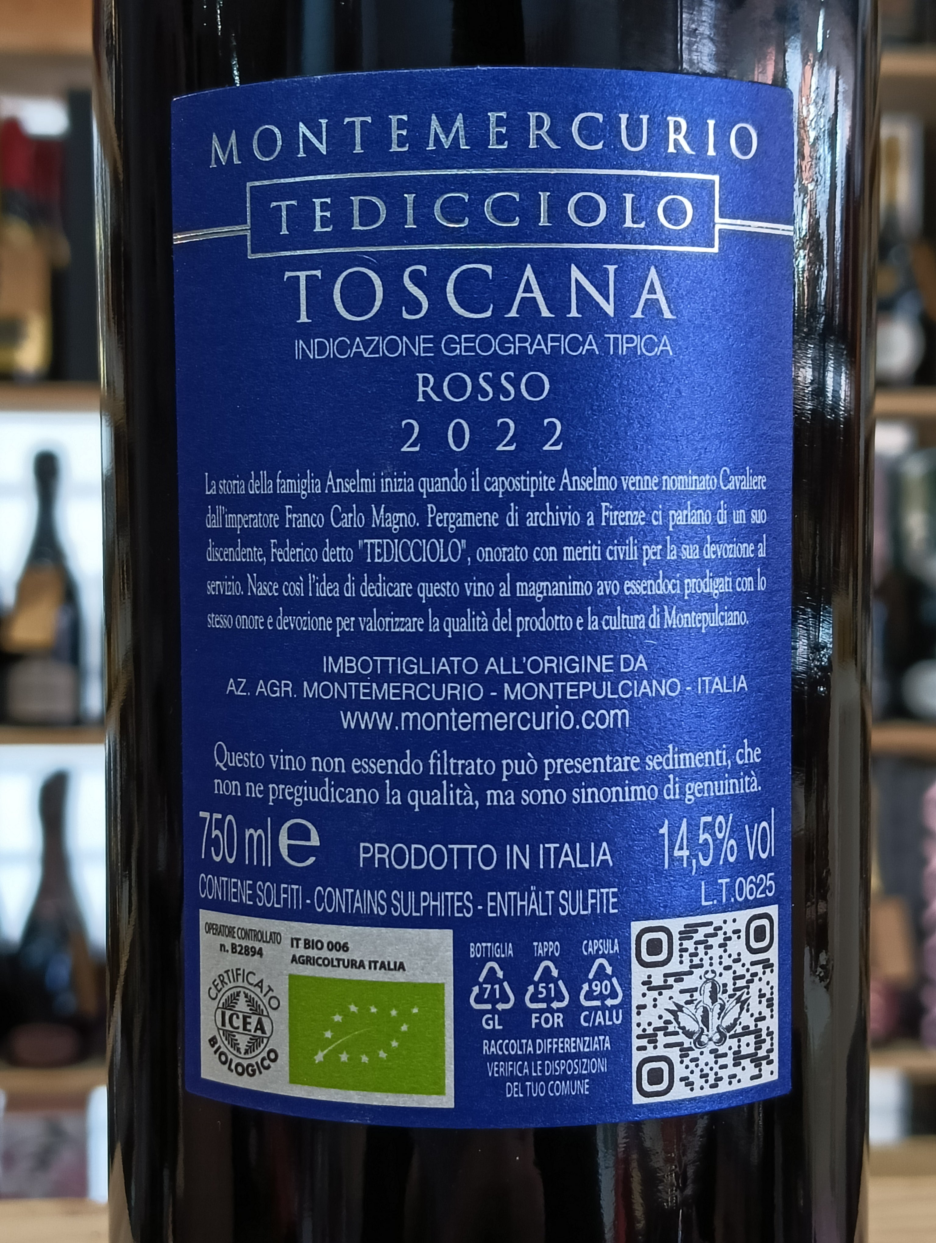 Tedicciolo Toscana IGT 2022 Montemercurio