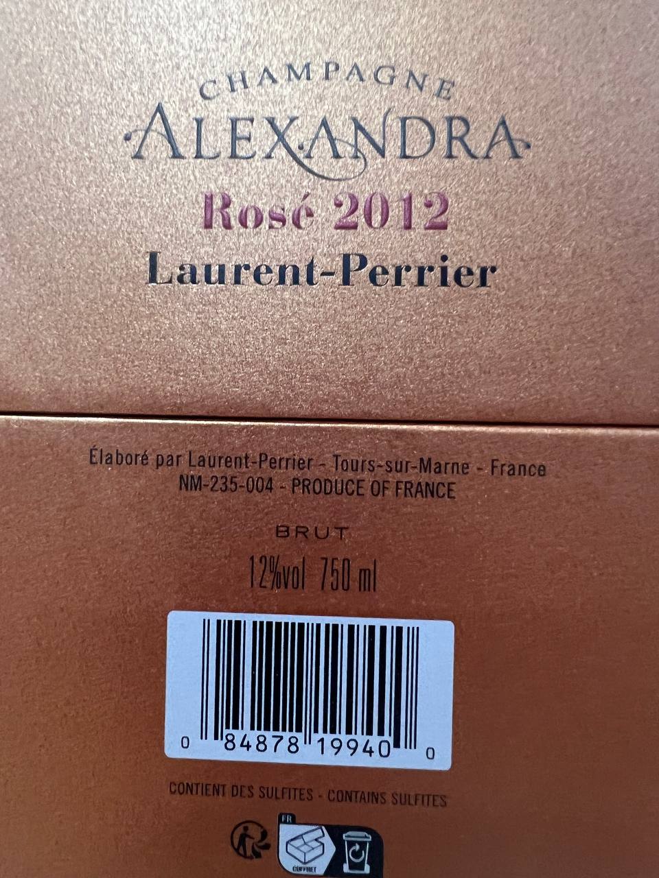 Champagne Alexandra Rosé 2012 Laurent-Perrier Astucciata