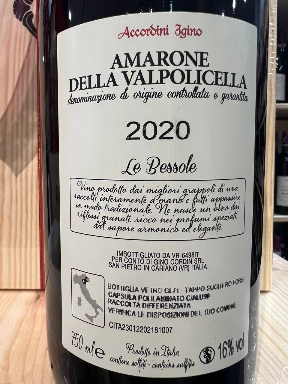 Le Bessole 2020 Amarone Della Valpolicella Classico