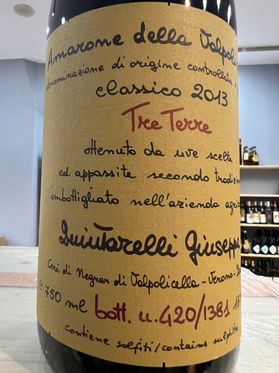 Amarone Classico Tre Terre Quintarelli 2013