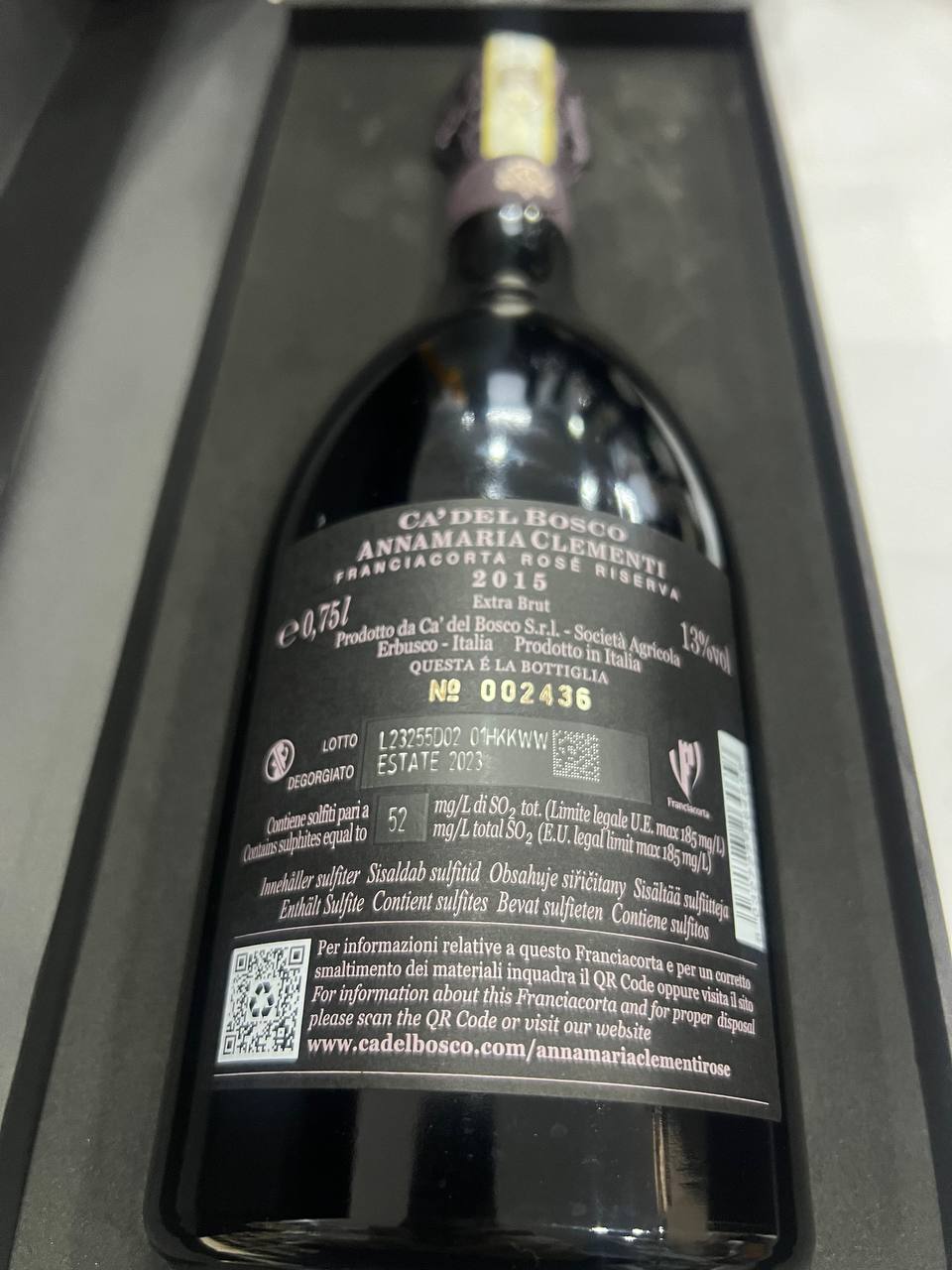 Annamaria Clementi Rosé 2015 Extra-Brut- Riserva  Ca’ Del Bosco