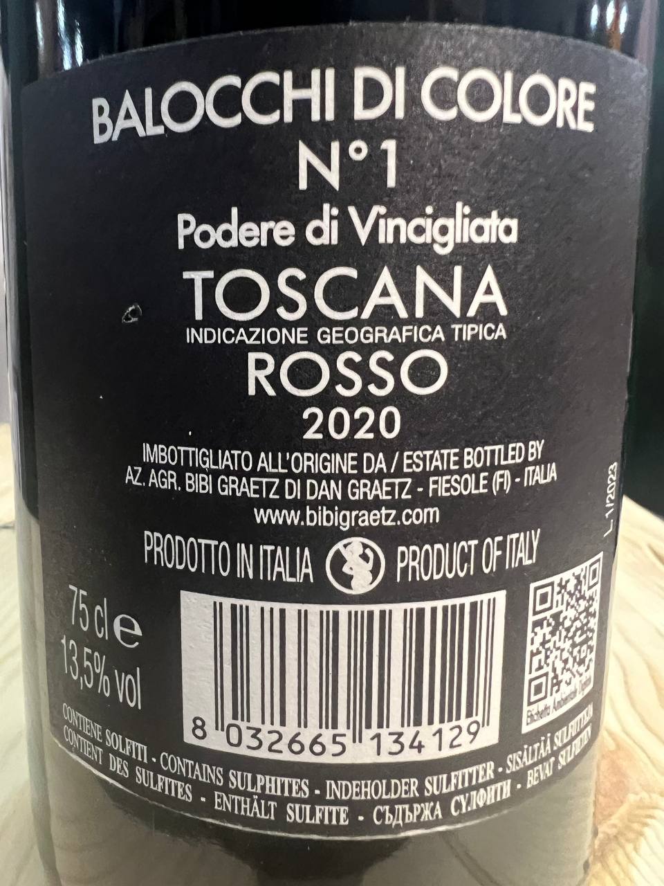 Bibi Graetz Balocchi Di Colore N°1 Sangiovese 2020