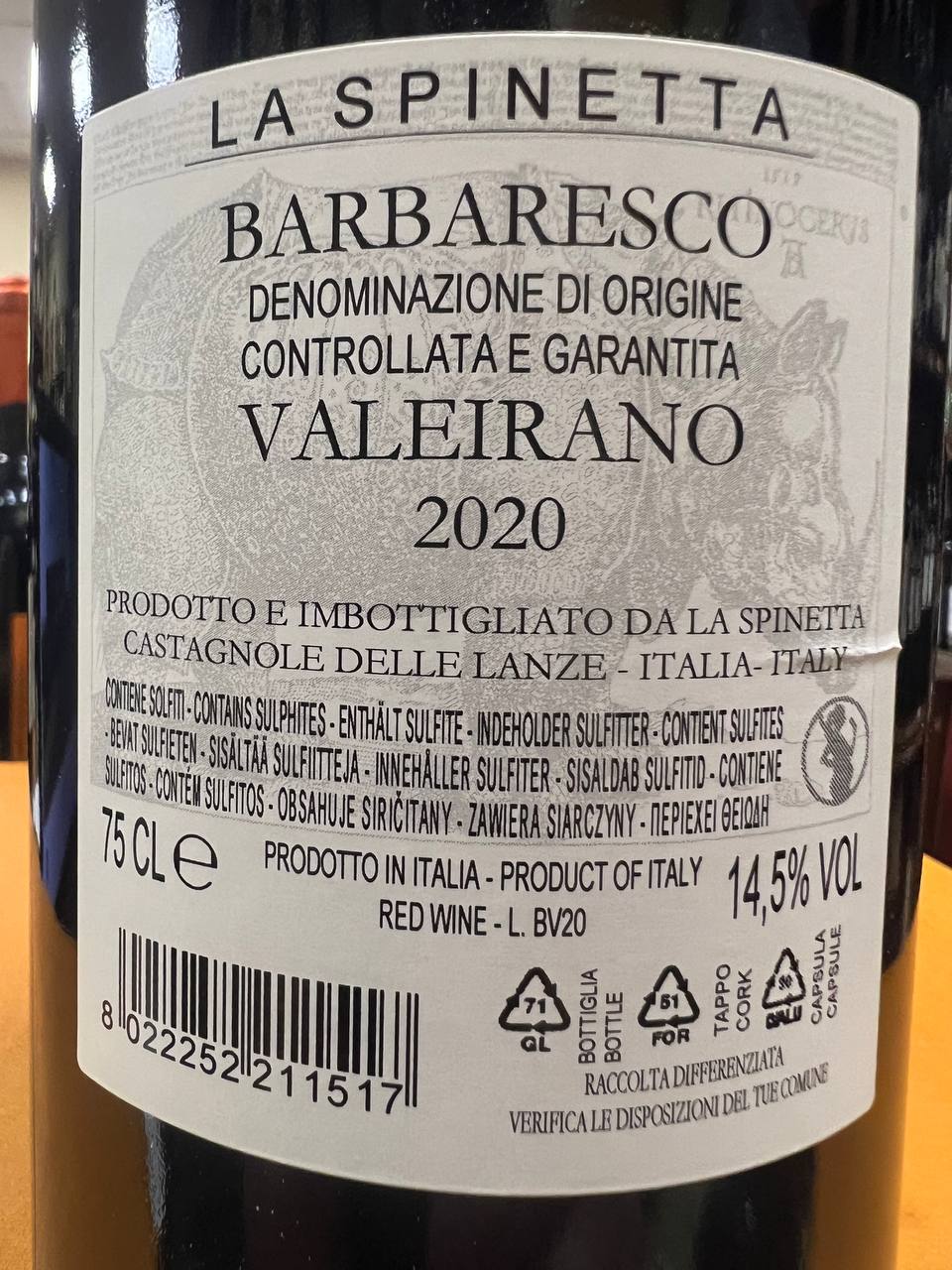 Barbaresco La Spinetta Valeirano 2020