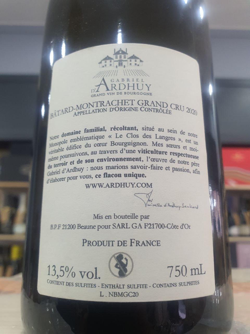 Bâtard-Montrachet Grand Cru 2020 Gabriel d’Ardhuy