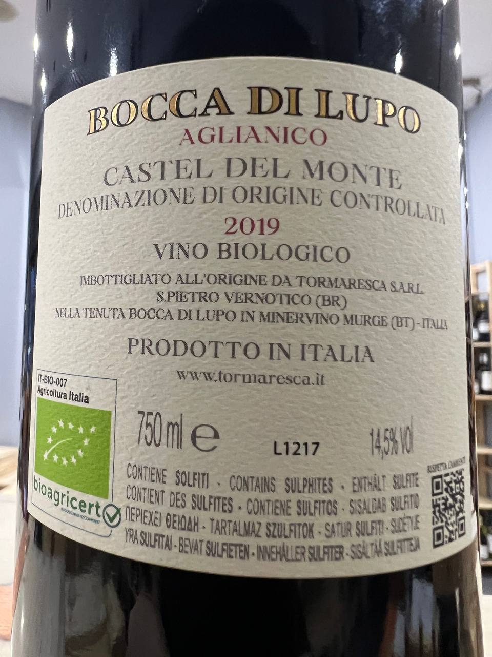 Bocca di Lupo Aglianico 2019 - Castel Del Monte DOC