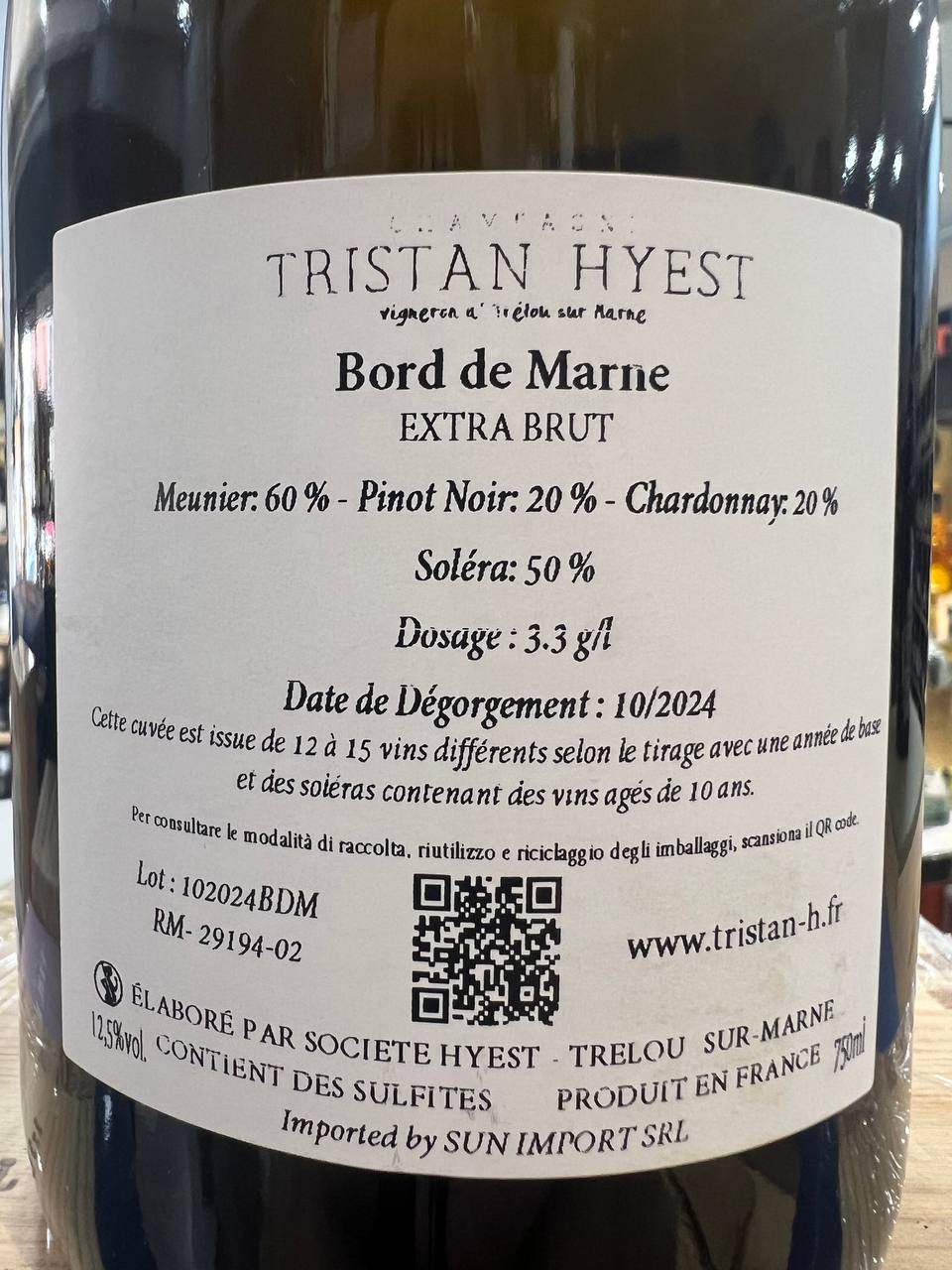 Borde de Marne Champagne Tristan Hyest Extra Brut