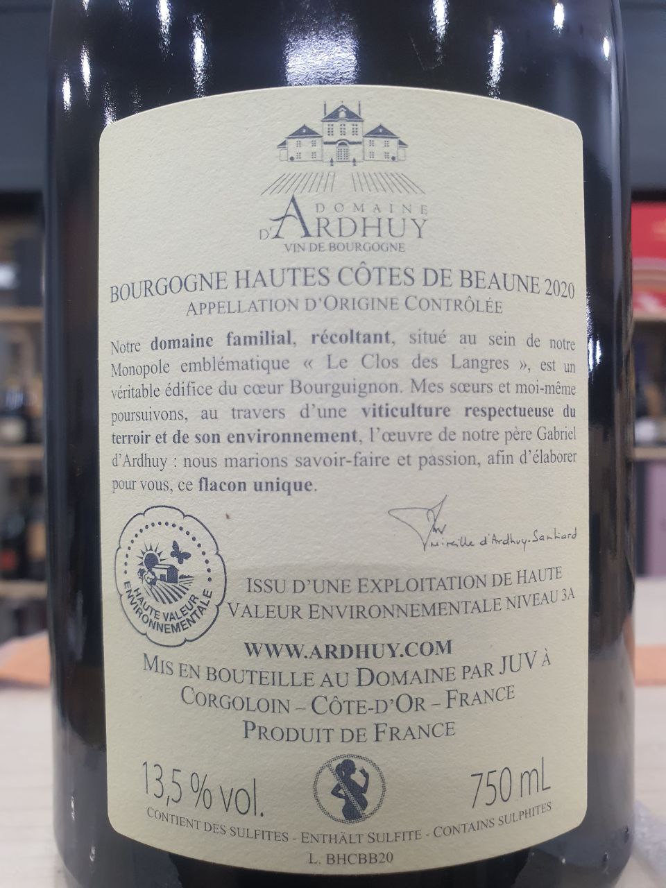 Hautes Côtes de Beaune Les Perrières 2020 Gabriel d’Ardhuy