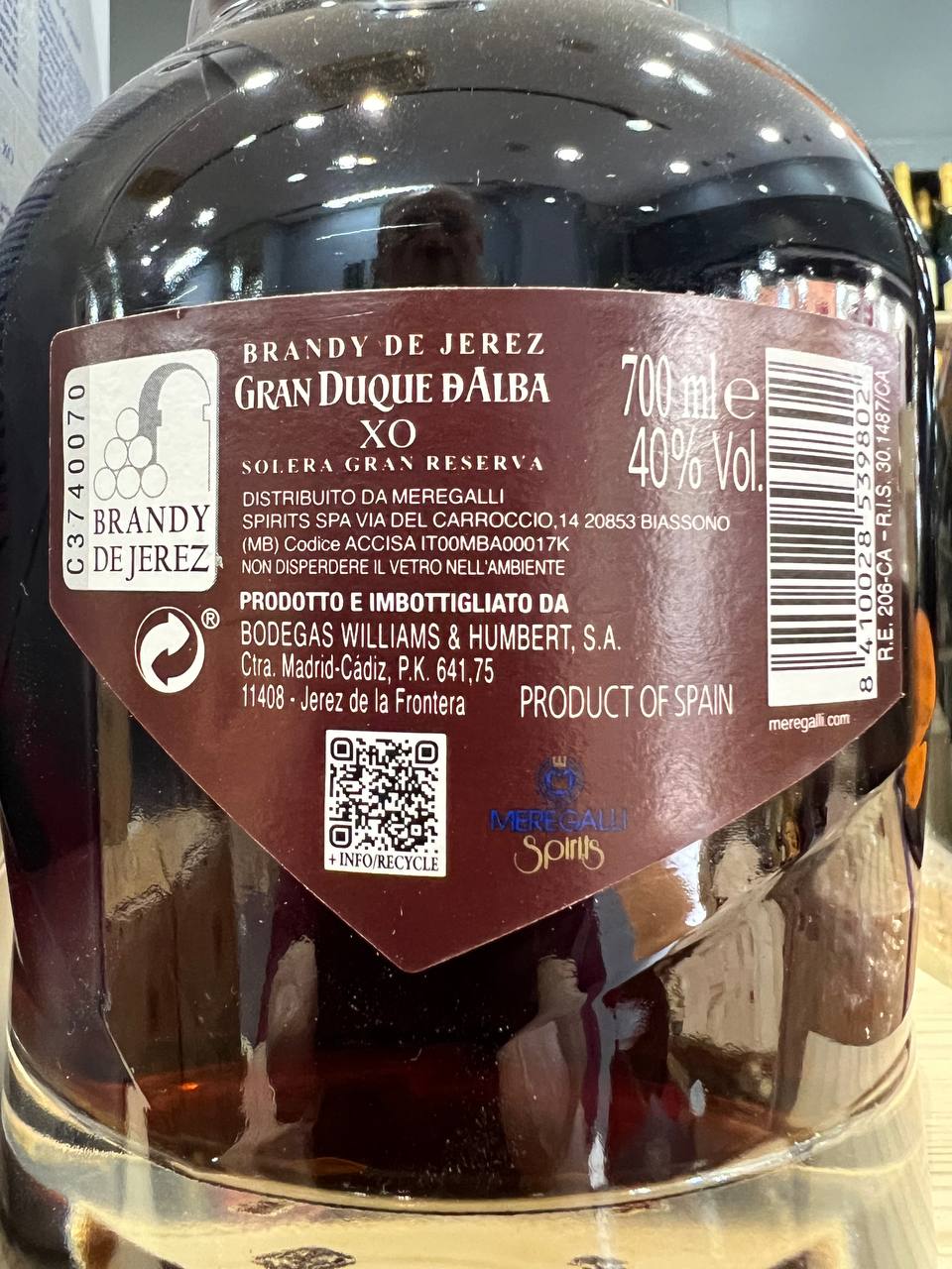 Brandy Gran Duque d'Alba XO Williams e Humbert - Astucciato