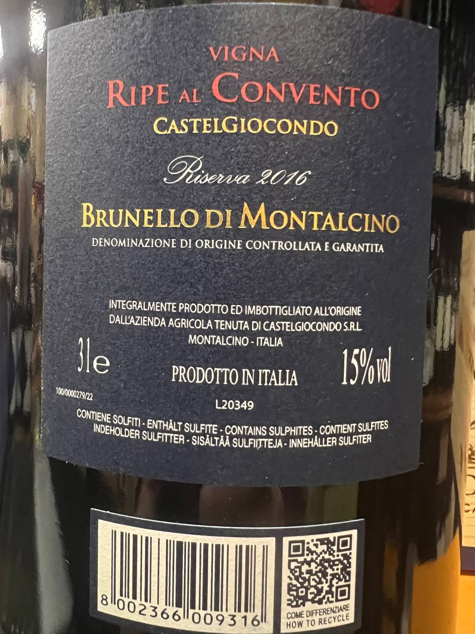 Brunello di Montalcino Riserva 2016 Ripe Al Convento Doppia Magnum