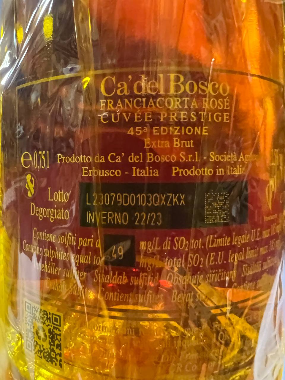 Cà del Bosco Rosé Cuvée Prestige 45° edizione