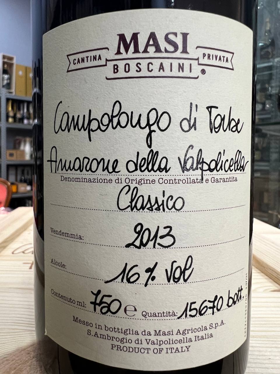 Campolongo Di Torbe 2013 Amarone Classico Masi