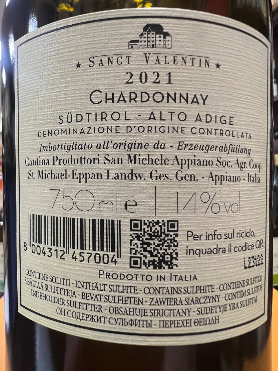 Sanct Valentin Chardonnay 2021 San Michele Appiano