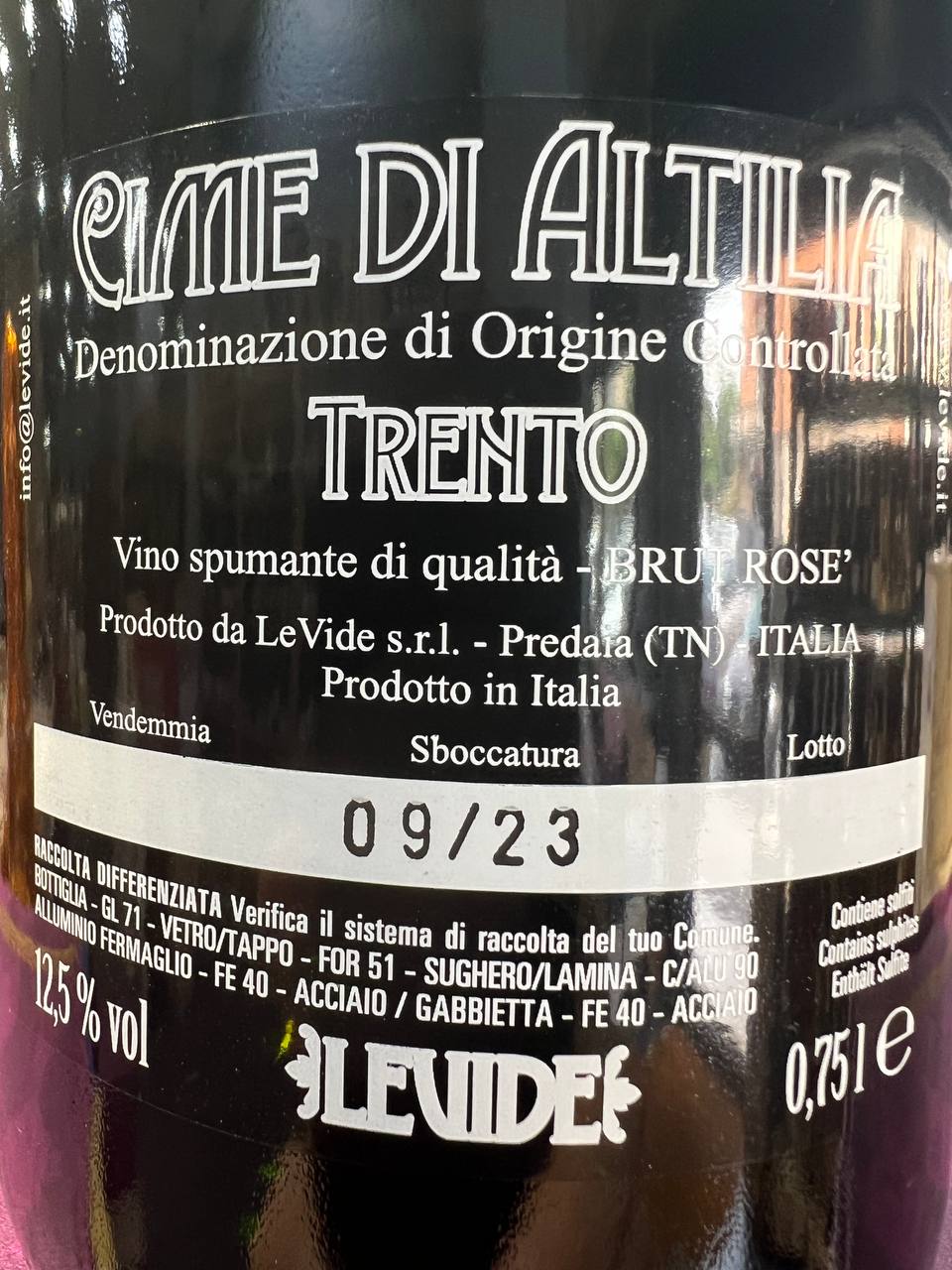 Brut Rosè Cime di Altilia Trento DOC