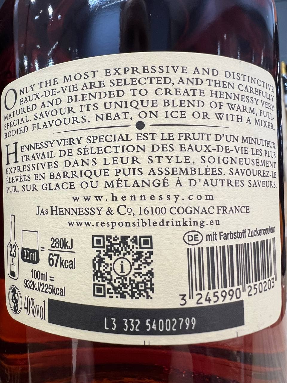 Cognac Hennessy V.S. (Con Astuccio)