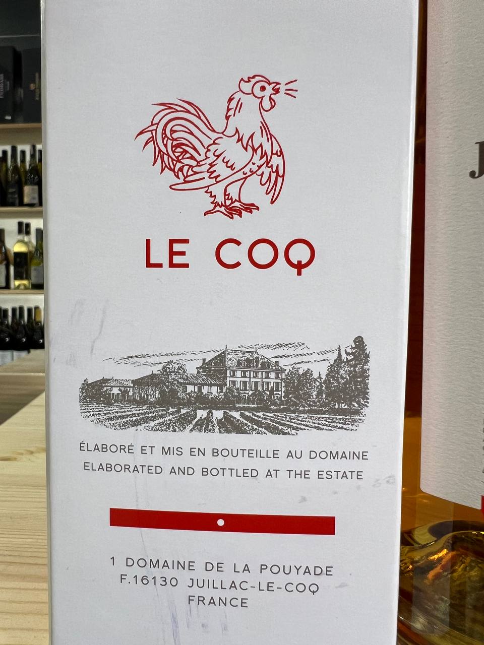 Cognac Le Coq Jean Fillioux con Astuccio