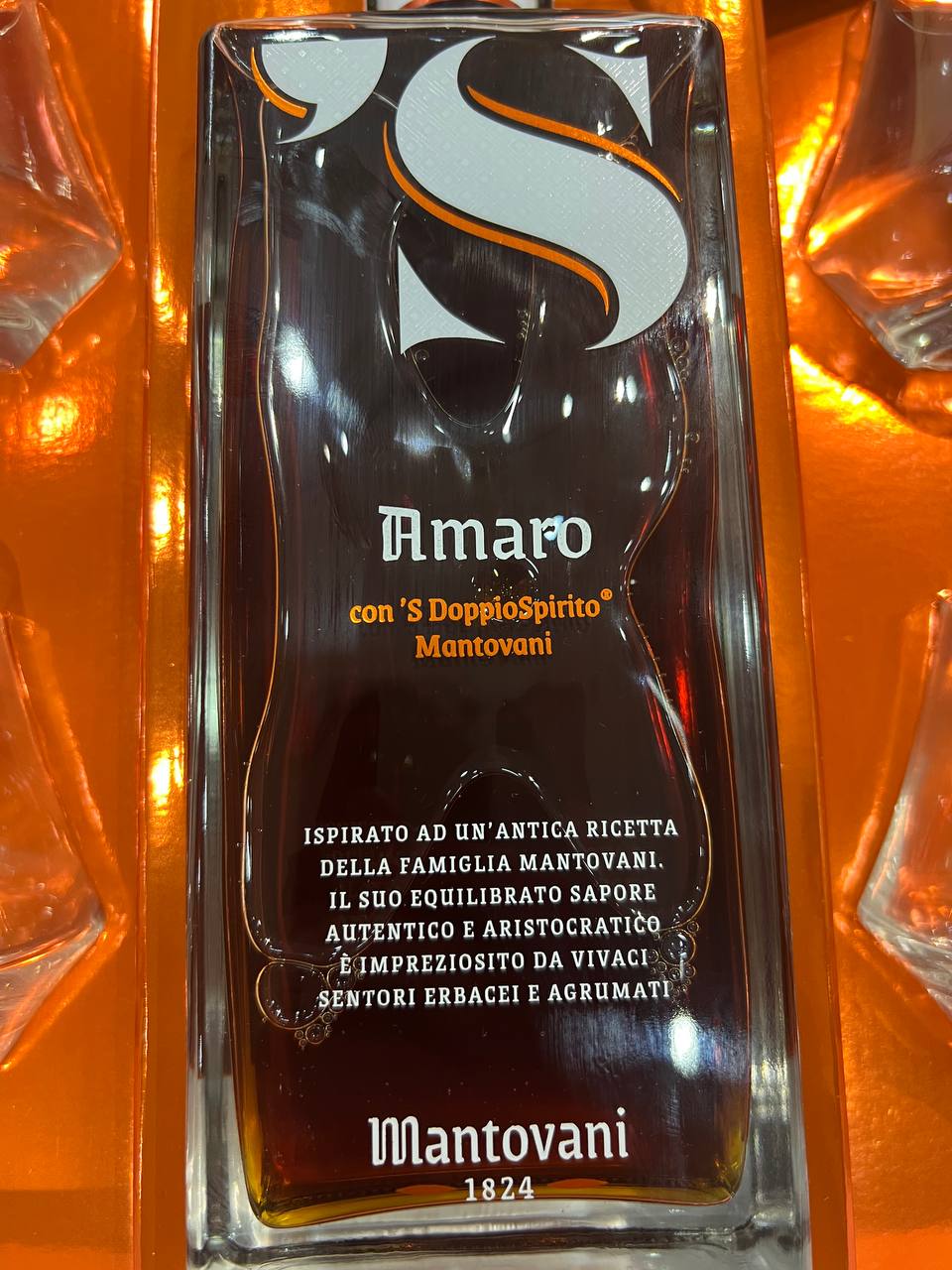 Cofanetto Sanremo ’S Amaro Con 4 Bicchieri Tumbler