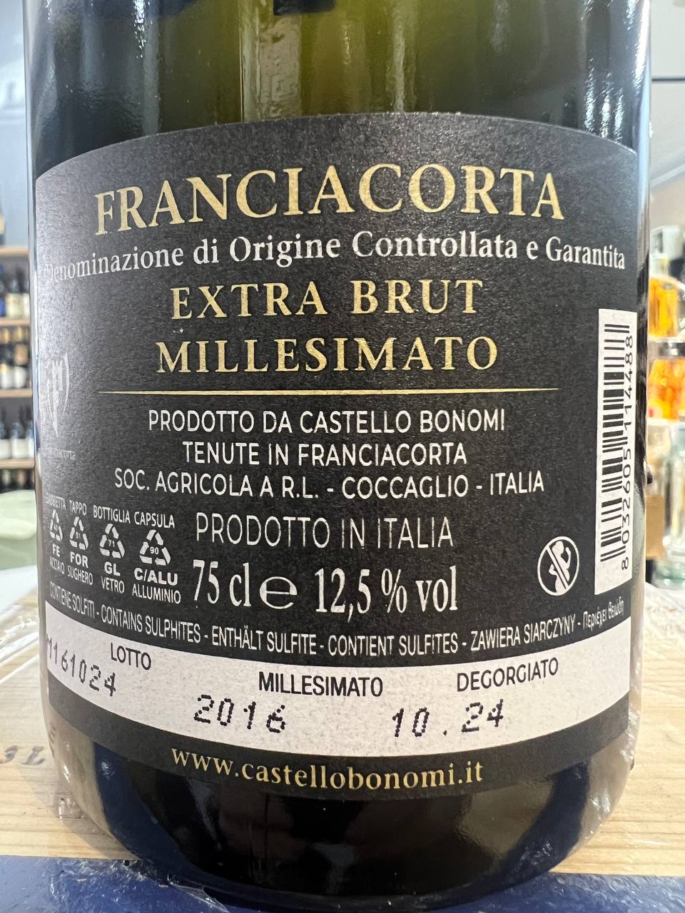 Franciacorta CruPerdu Grande Annata 2016 Castello Bonomi
