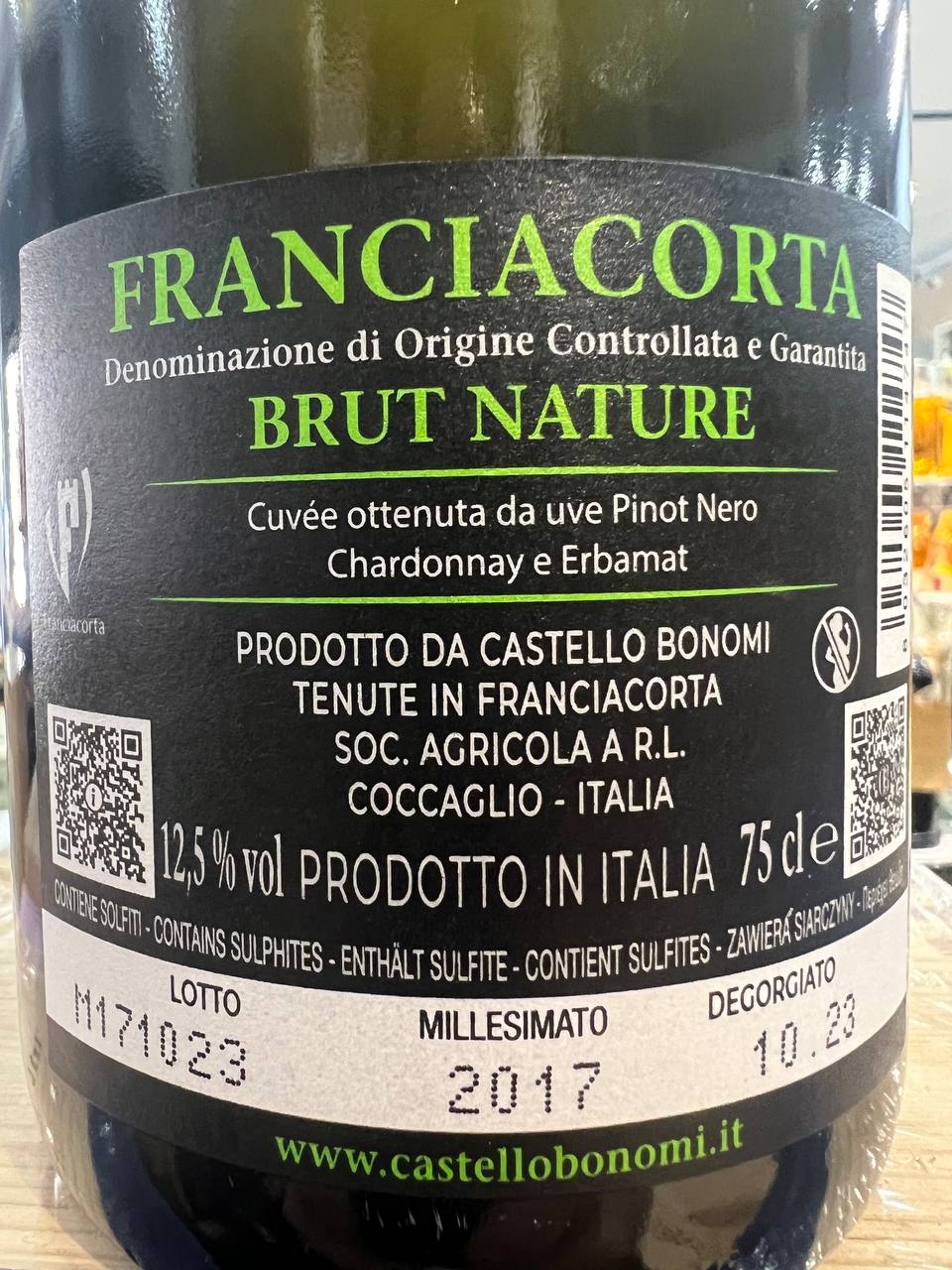 Cuvée 1564 Castello Bonomi 2017 - Franciacorta Brut Nature
