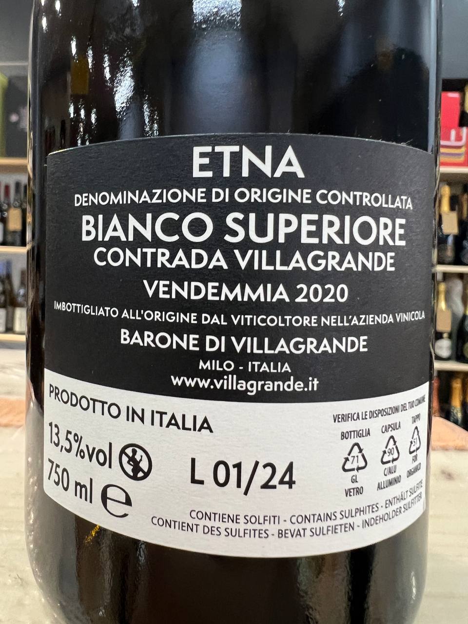 Etna Bianco Contrada Villagrande 2020 Barone di Villagrande