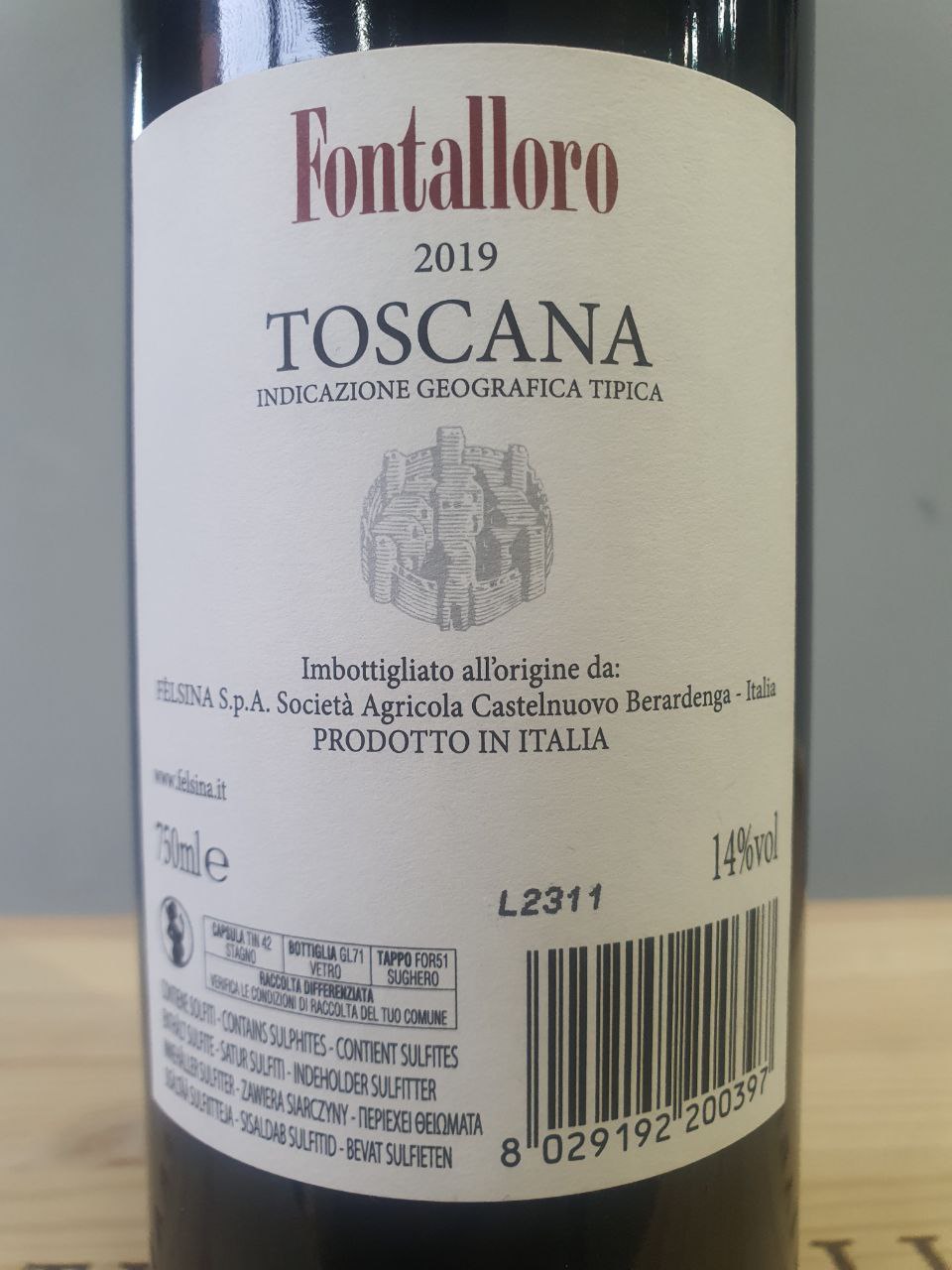 Fontalloro 2019 Felsina IGT Toscana